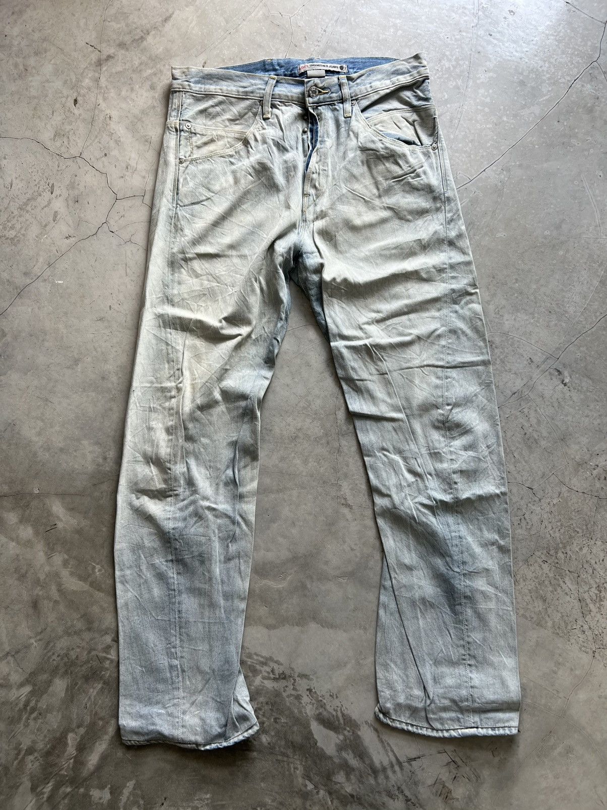 Levi's Levis Engineered Jeans Buckle Back Tag W33 Actual 34x32.5 Size US 33 - 1 Thumbnail