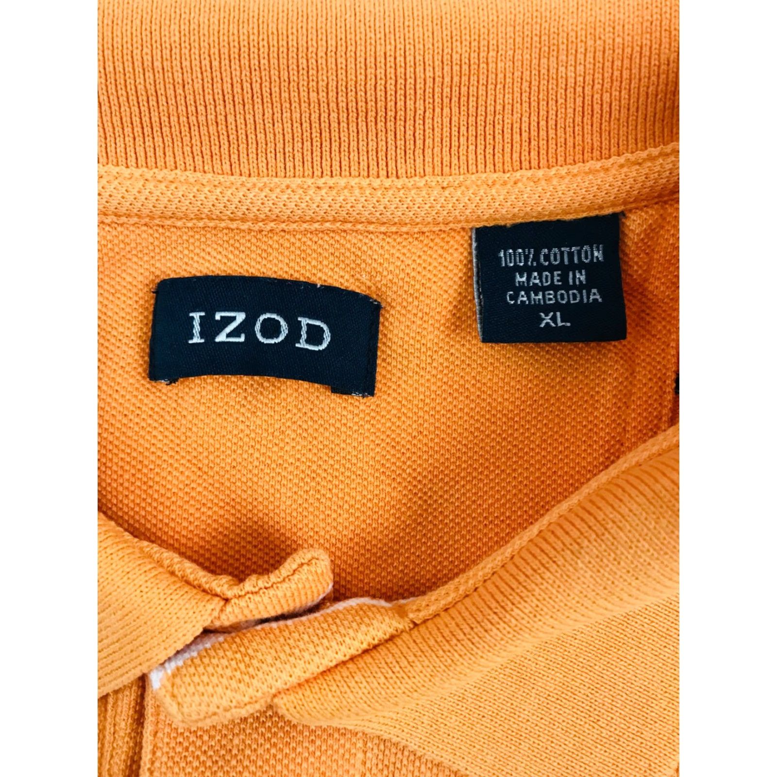 Izod IZOD Shirt Polo Striped 1/4 Button Pullover Cotton XL Men's Orange Casual Size US XL / EU 56 / 4 - 5 Thumbnail