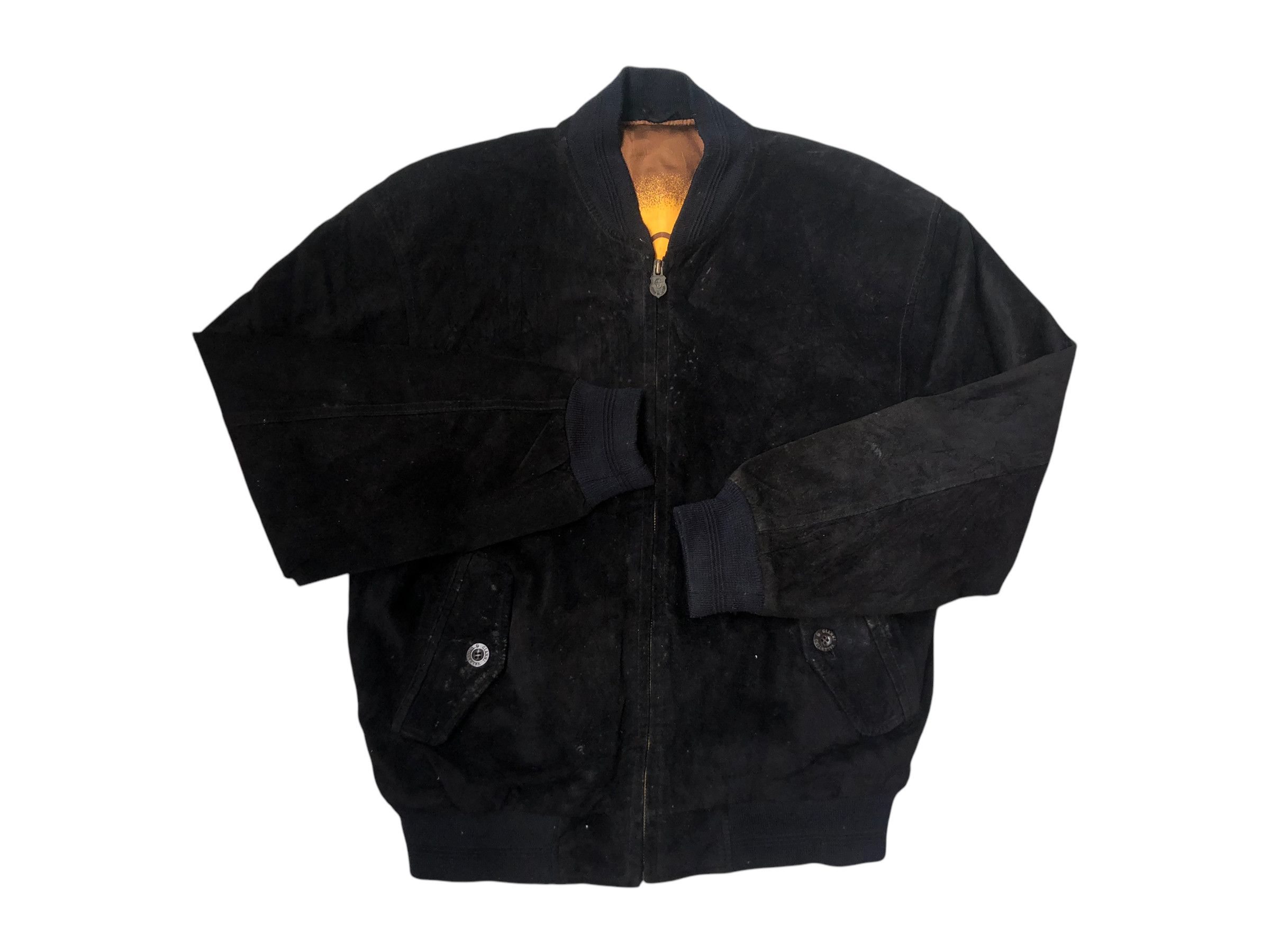 Gianni Valentino × Valentino × Vintage Vintage GIANNI VALENTINO Italy Suede Leather Bomber Jacket Size US L / EU 52-54 / 3 - 4 Thumbnail