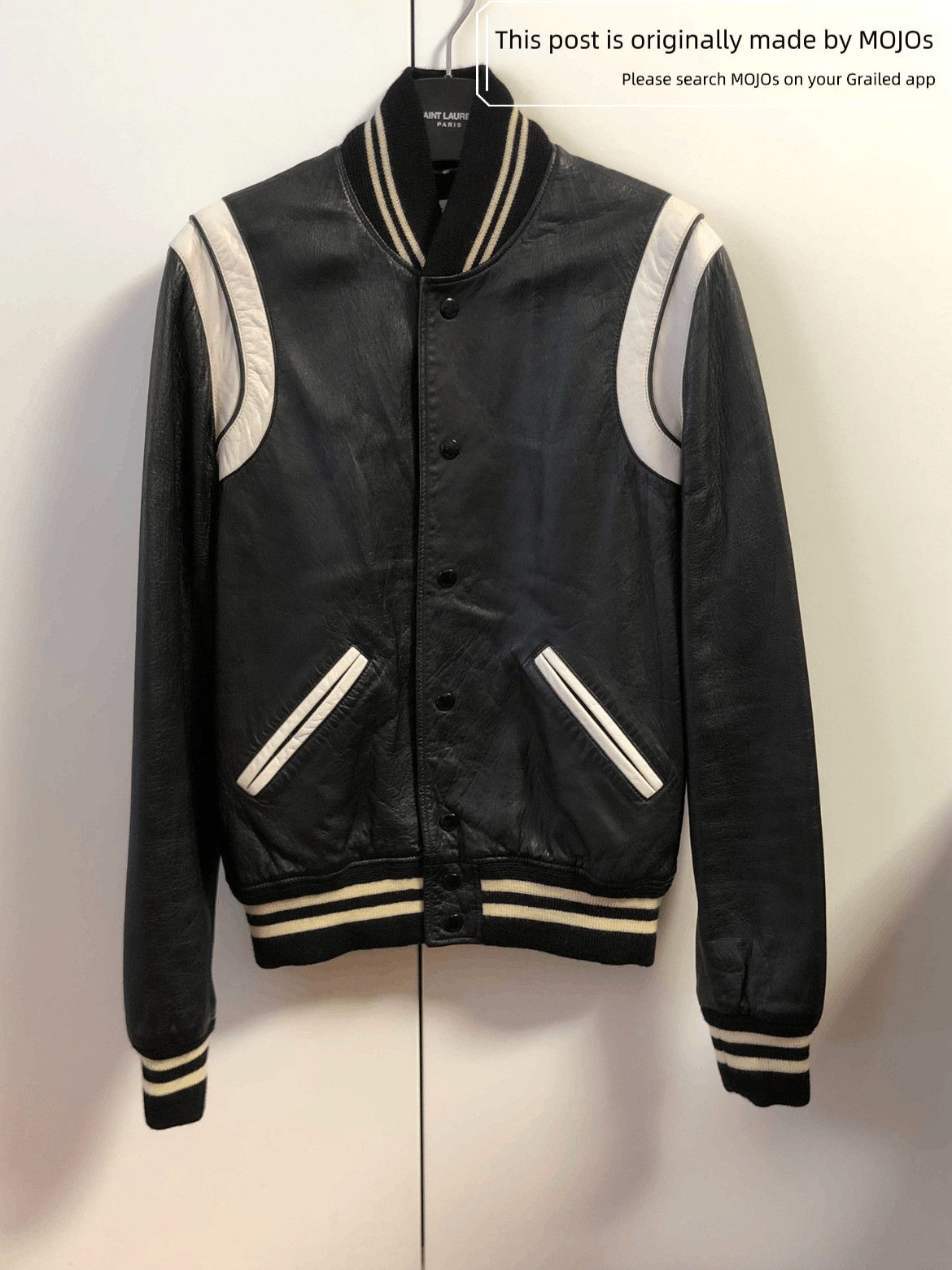 Sz 46 Saint Laurent Paris Leather Teddy Jacket