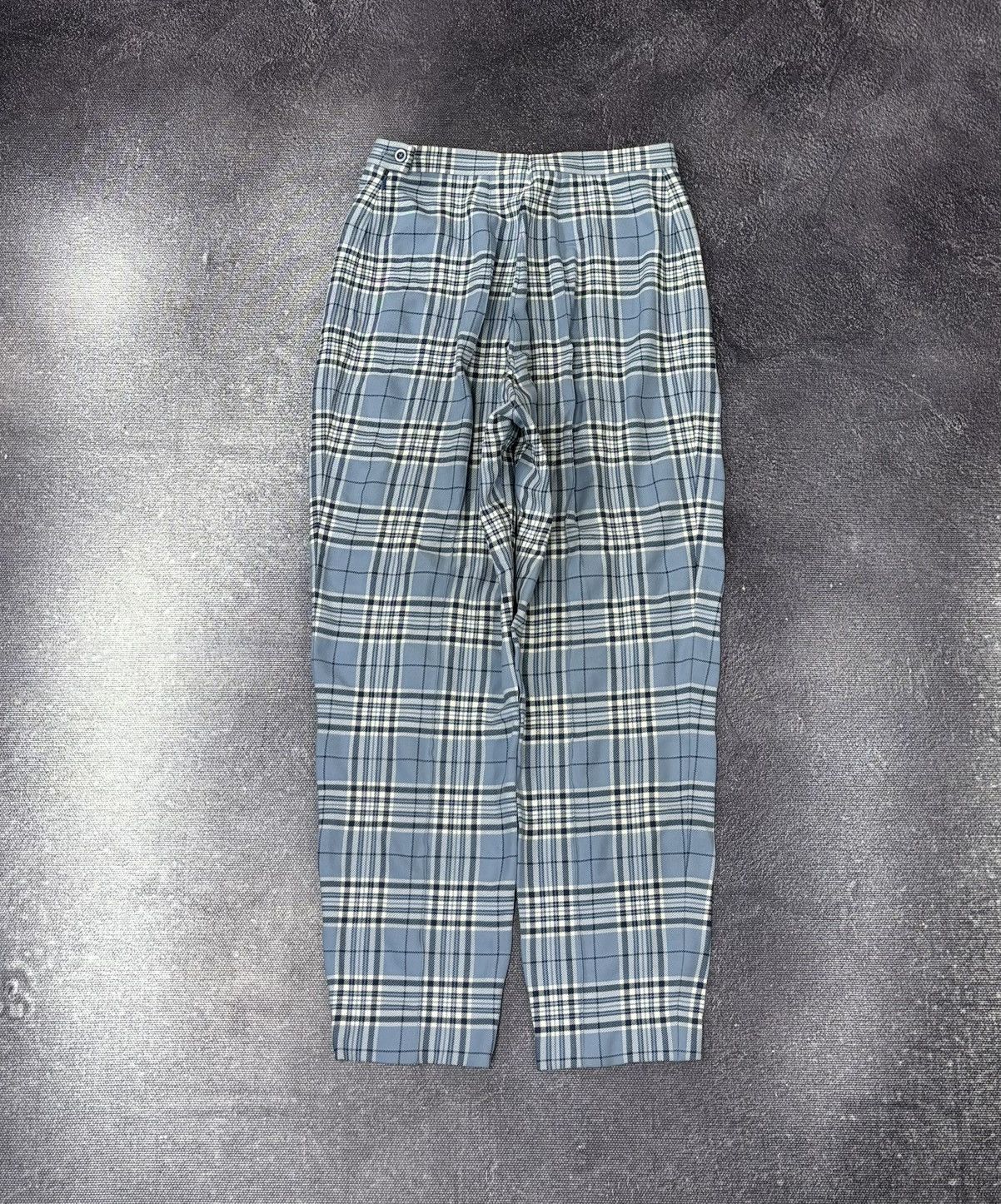 Escada Escada Margaretha Ley Vintage Tartan Check Blue Luxury Pants Size 32" / US 10 / IT 46 - 2 Thumbnail