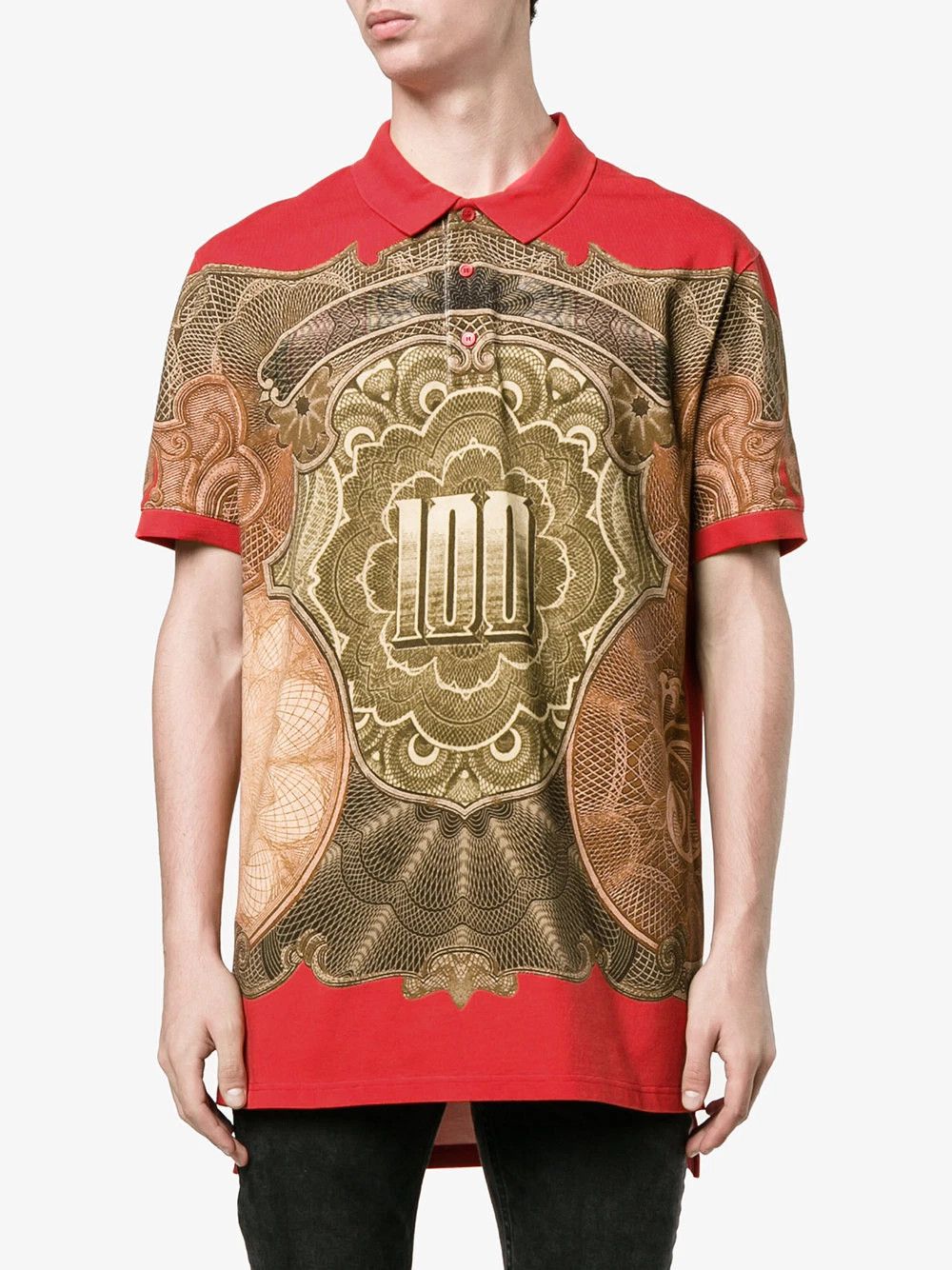 Givenchy Runway Red Money Print Oversized Polo Size US XS / EU 42 / 0 - 2 Thumbnail