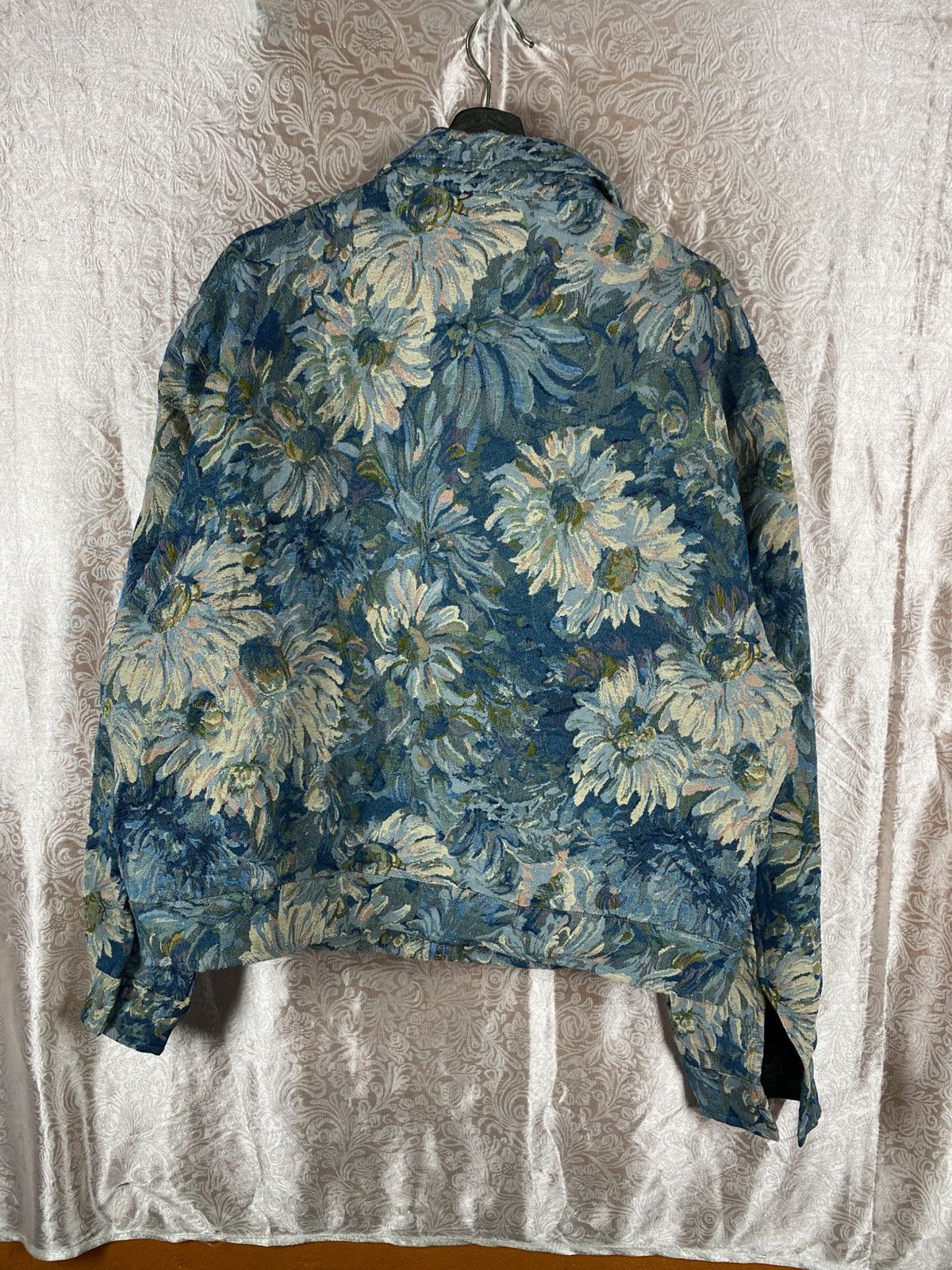 Vintage Sumwon Floral Tapestry Jacket Blue Vintage Aesthetic Zip-Up Size US L / EU 52-54 / 3 - 12 Thumbnail