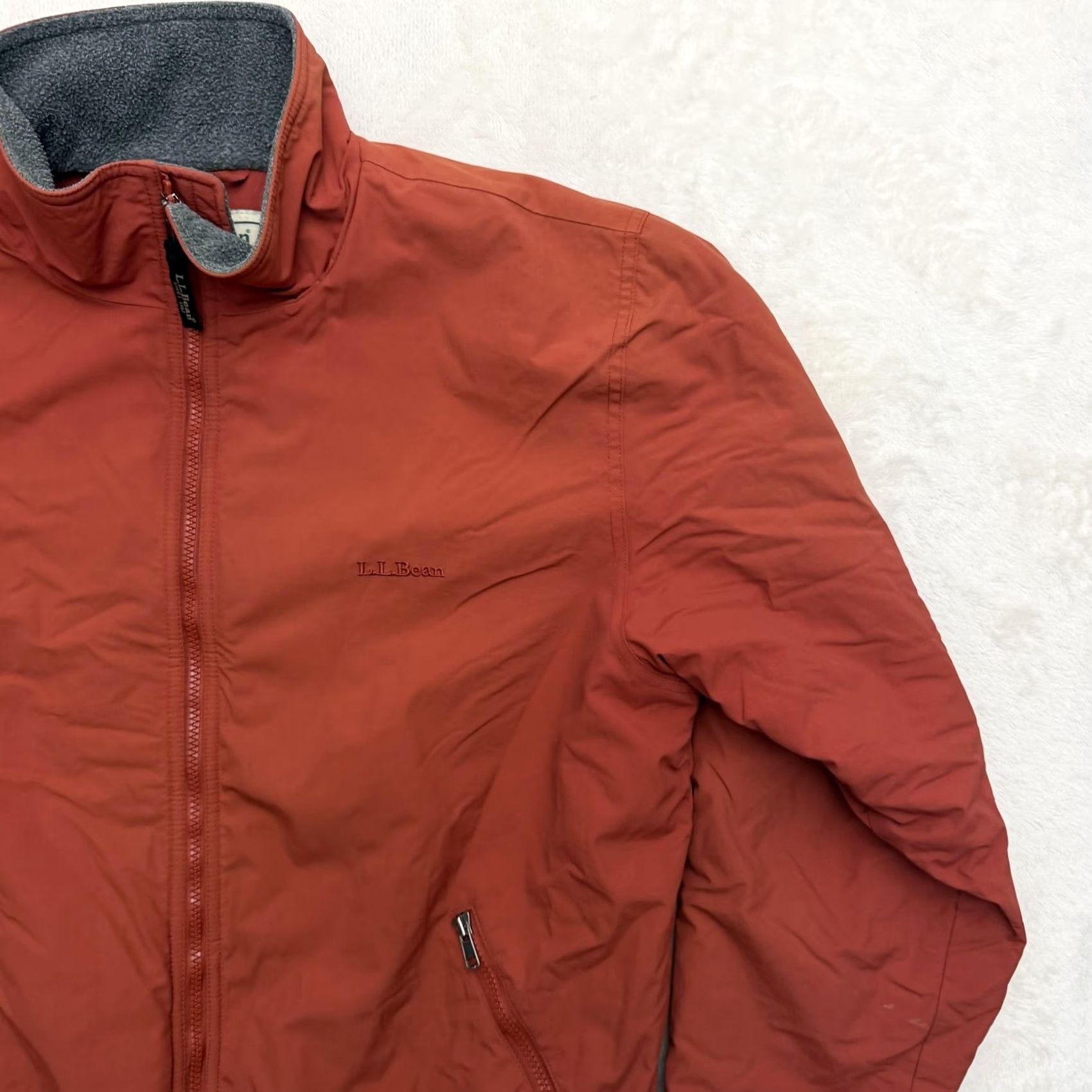 Vintage LL Bean Jacket Mens Large Orange Fleece Lined Bomber Insulated Zip Pockets Size US L / EU 52-54 / 3 - 4 Thumbnail