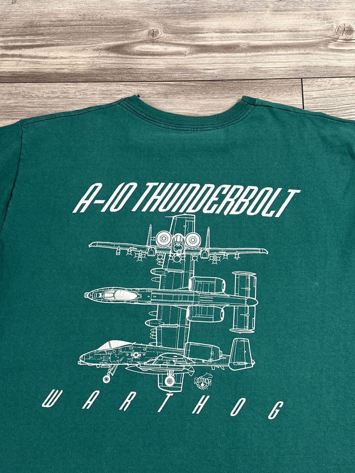 Vintage Vintage 90s A-10 Thunderbolt Warthog Plane Ravens Athletic T Size US XL / EU 56 / 4 - 4 Thumbnail