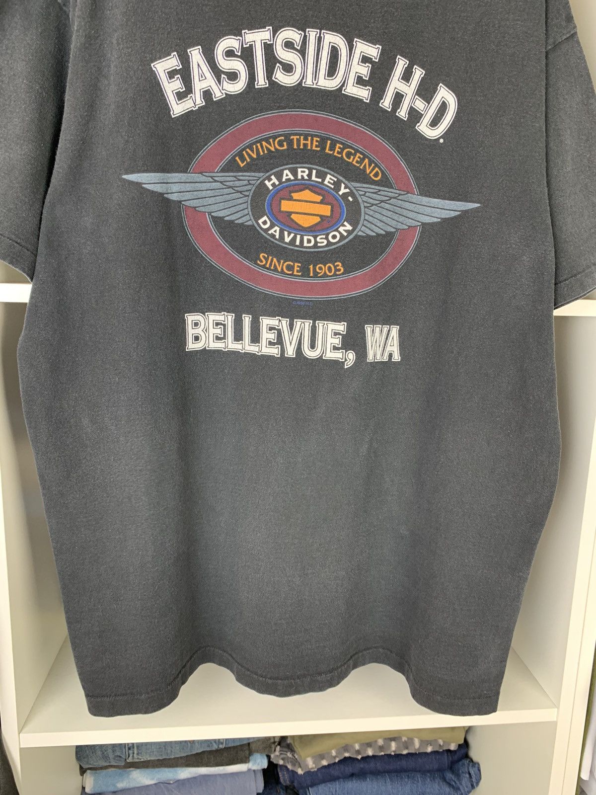 Harley Davidson × Vintage Vintage 90s Harley Davidson Faded Single Stitch T-shirt Size US XL / EU 56 / 4 - 23 Thumbnail