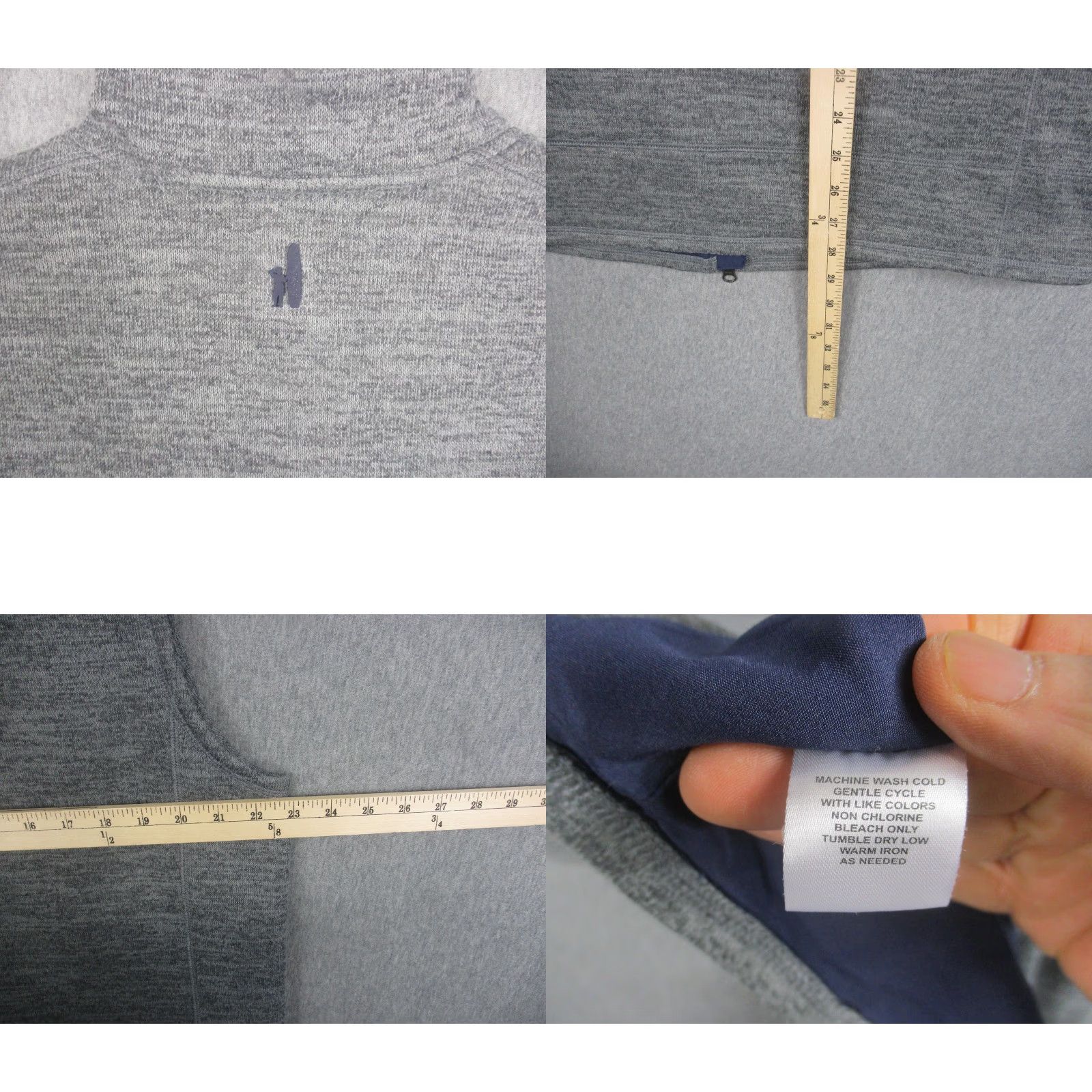 johnnie-O VINTAGE: No — (not vintage) Johnnie-O Vest Mens XL Gray Heather Full Zip Knit Lined Pockets Golf JMVT1100 Size US XL / EU 56 / 4 - 8 Thumbnail