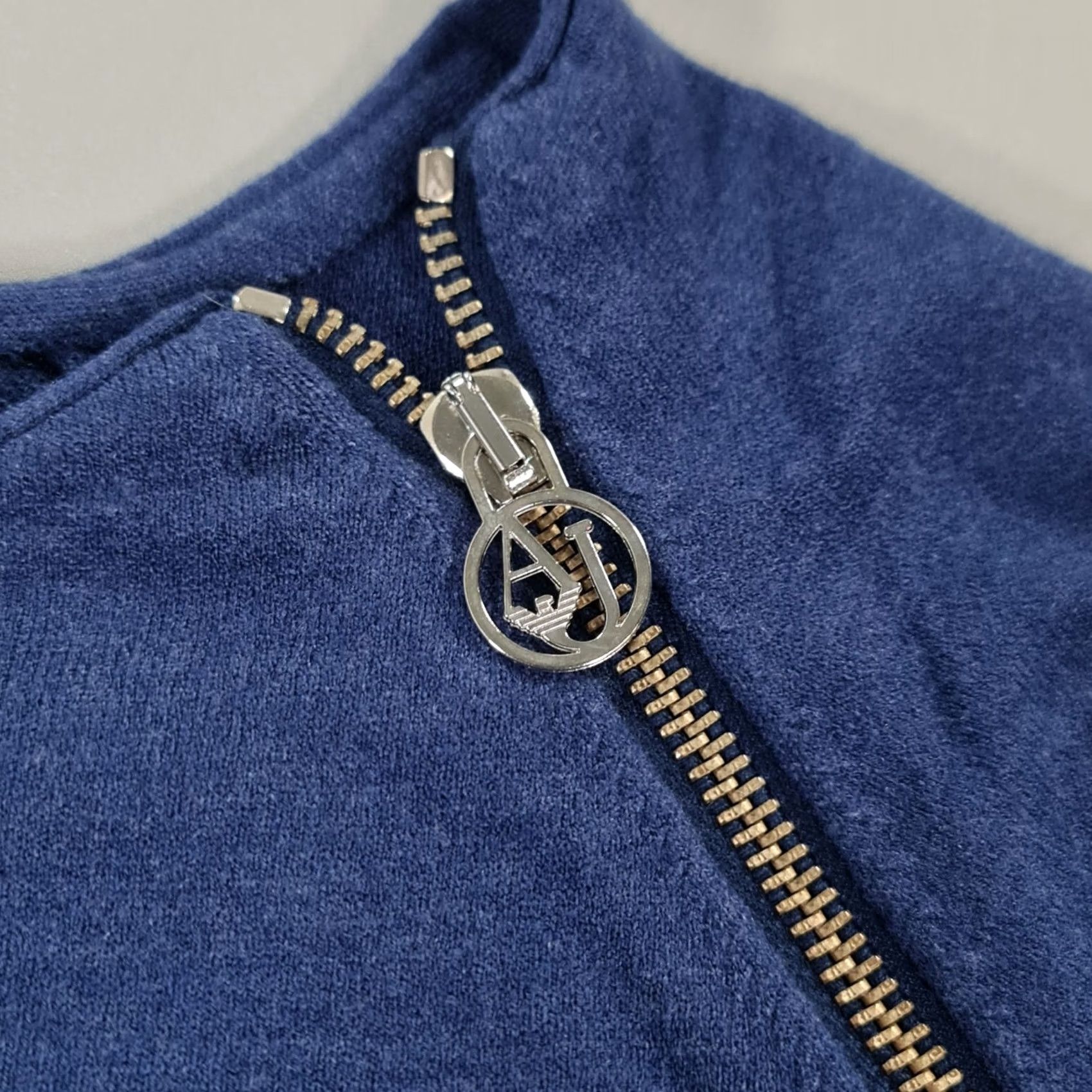 Vintage Armani Jeans Jumper Blue Medium Wool Pullover Knit Crew Neck Long Sleeve Ruffle Accents Womens Casual City Designer - No, cannot include dash. Size M / US 6-8 / IT 42-44 - 4 Thumbnail