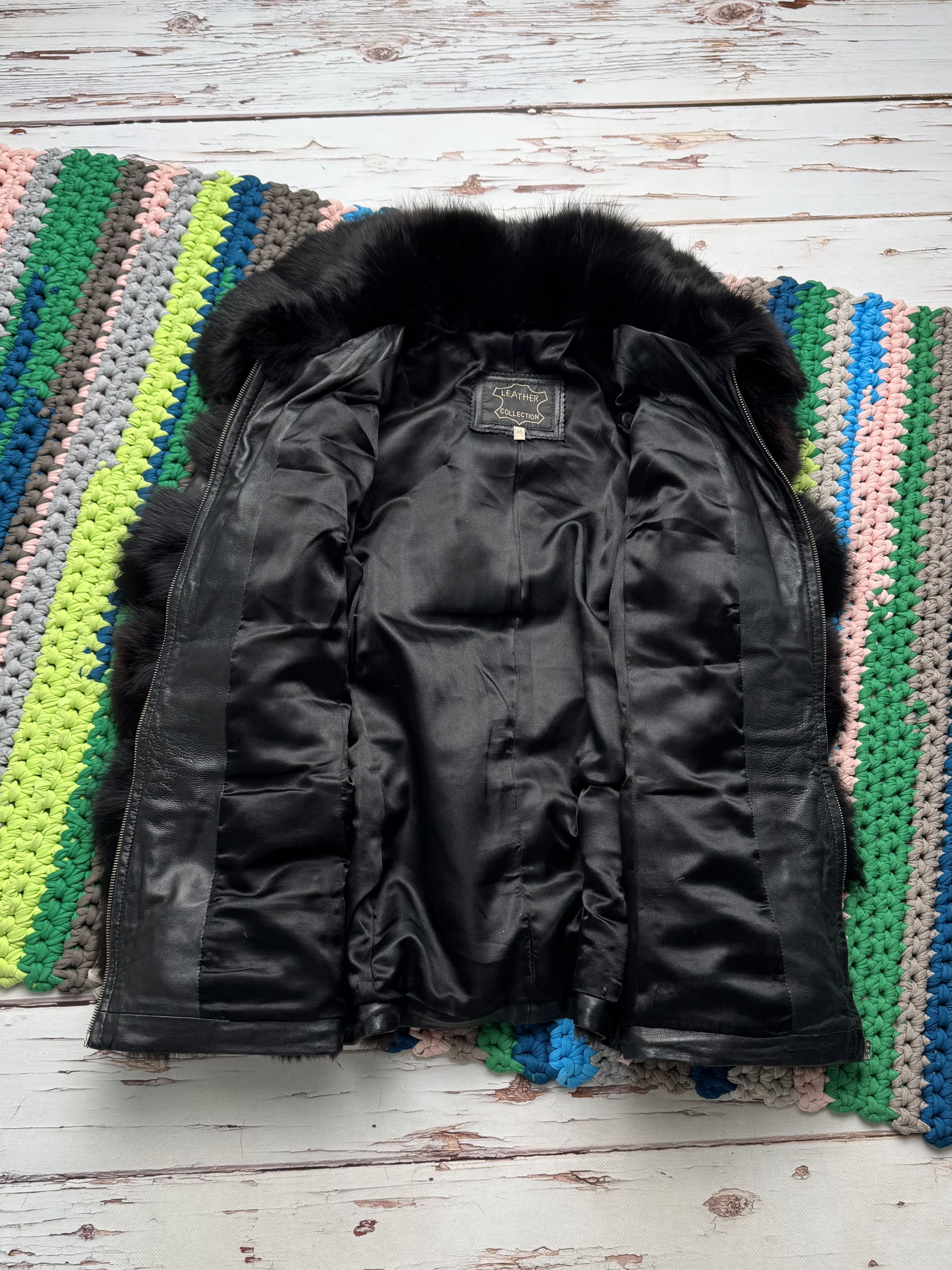 Vintage Women Vintage Leather Real Fur Jacket Winter Coat (D15) Size M / US 6-8 / IT 42-44 - 12 Thumbnail