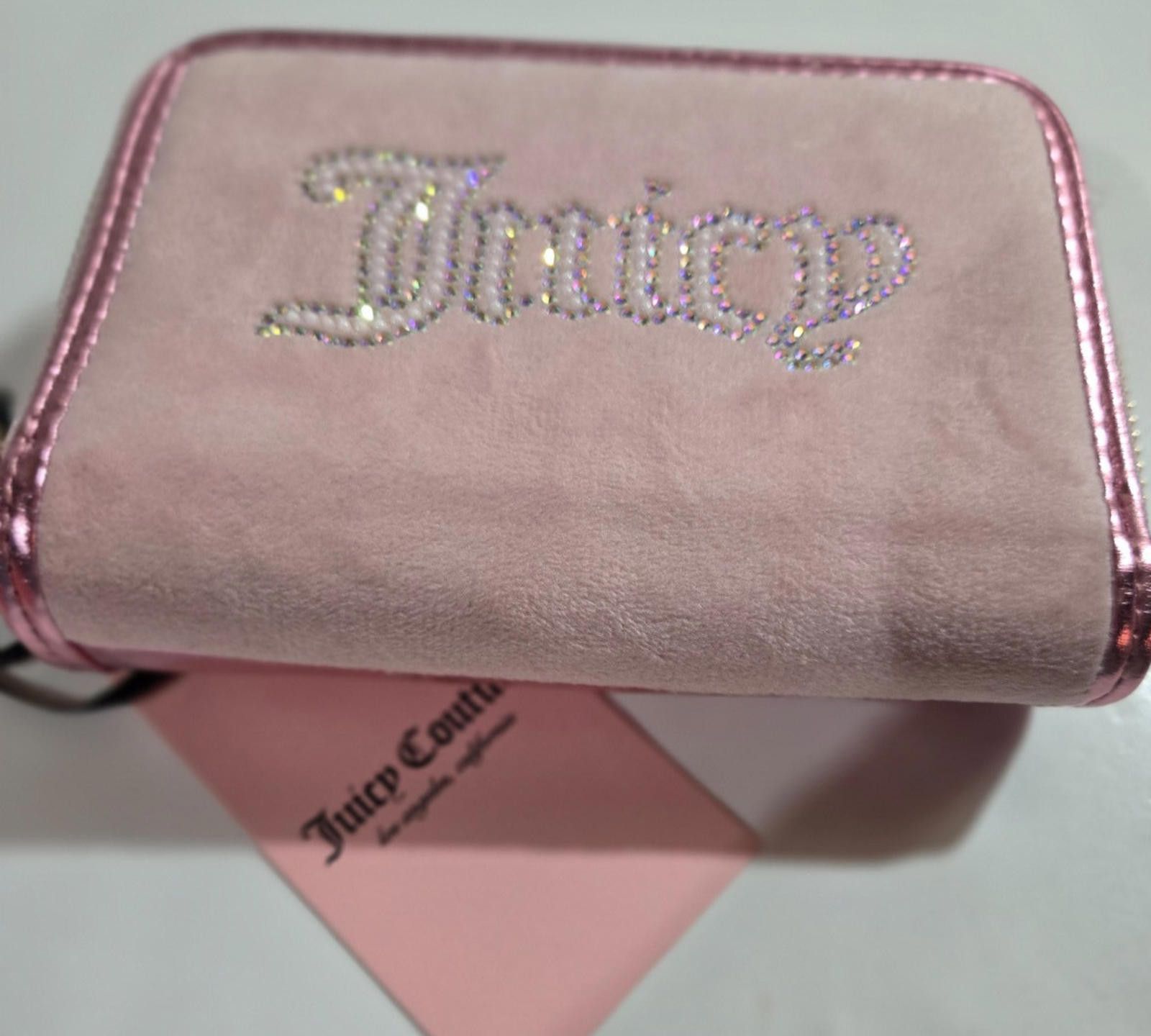 Juicy Couture Jeans Juicy Couture Velour Wallet Diamond Stones Double Zip NWT Size ONE SIZE - 6 Thumbnail