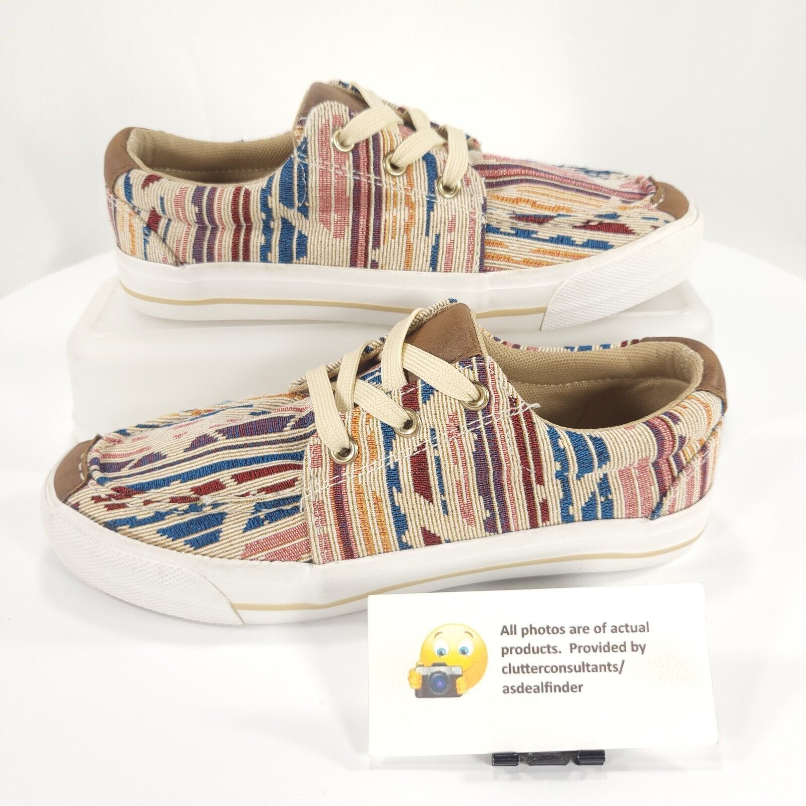 Roper Roper Casual Canvas Sneaker Shoe Womens Size 6 Multi Beige Size US 6 / IT 36 - 5 Thumbnail