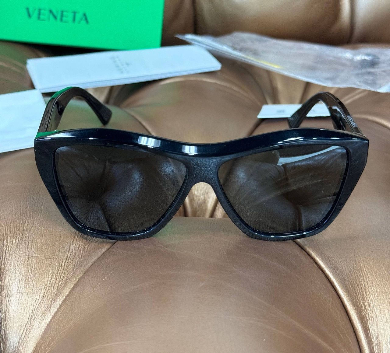 Bottega Veneta Bottega Veneta BV1092S Oversized Sunglasses Black Acetate Size ONE SIZE - 4 Thumbnail