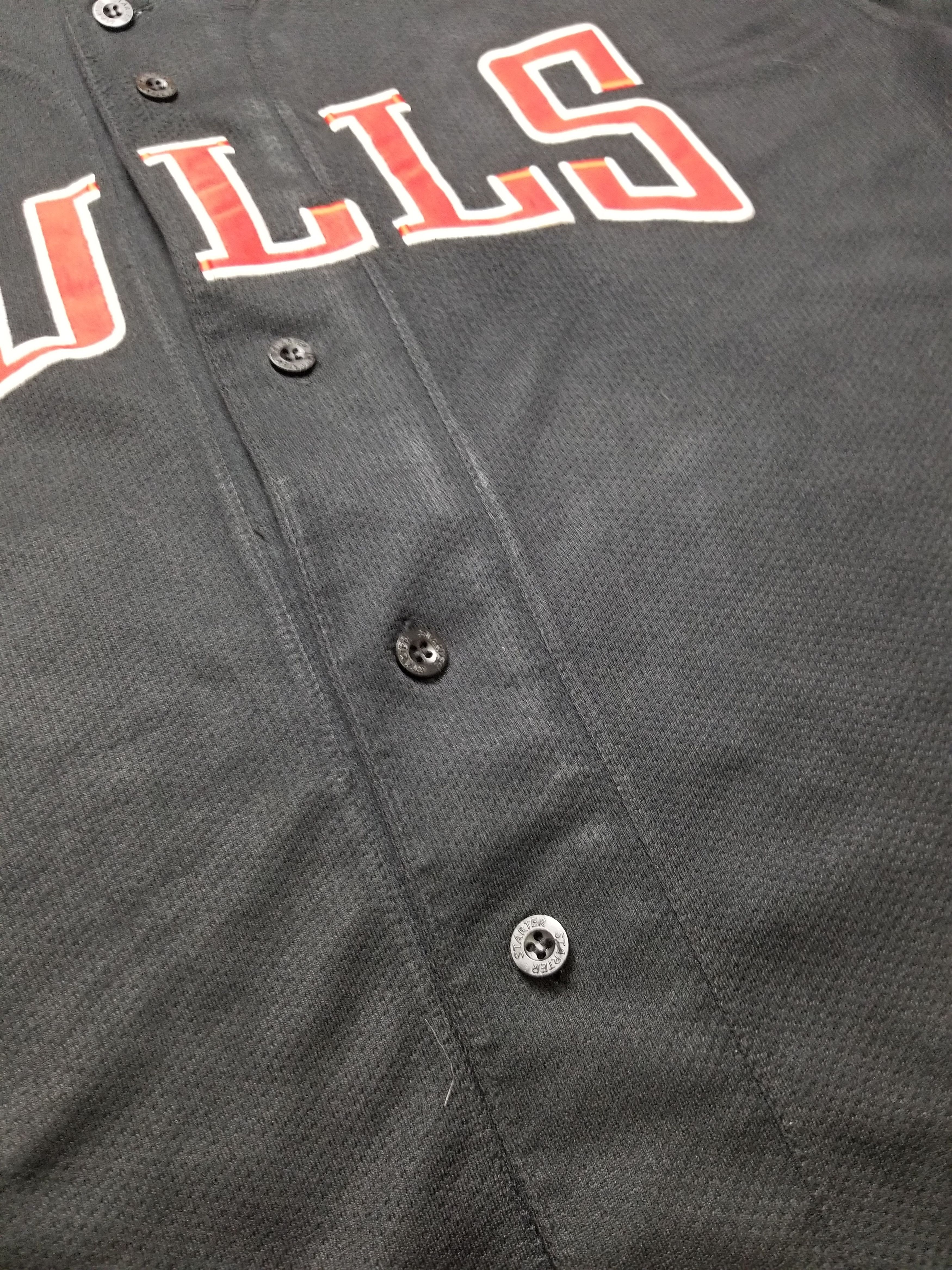 Starter Starter NBA Chicago Bulls Button Up Jersey Short Sleeve Top Size US L / EU 52-54 / 3 - 7 Thumbnail