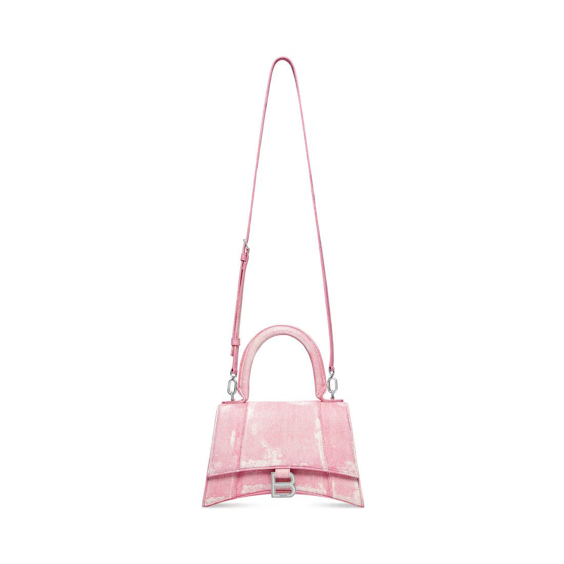 Balenciaga o1srvl11e1124 Size: OS / Hourglass Small Handbag Denim Pink Size ONE SIZE - 5 Thumbnail