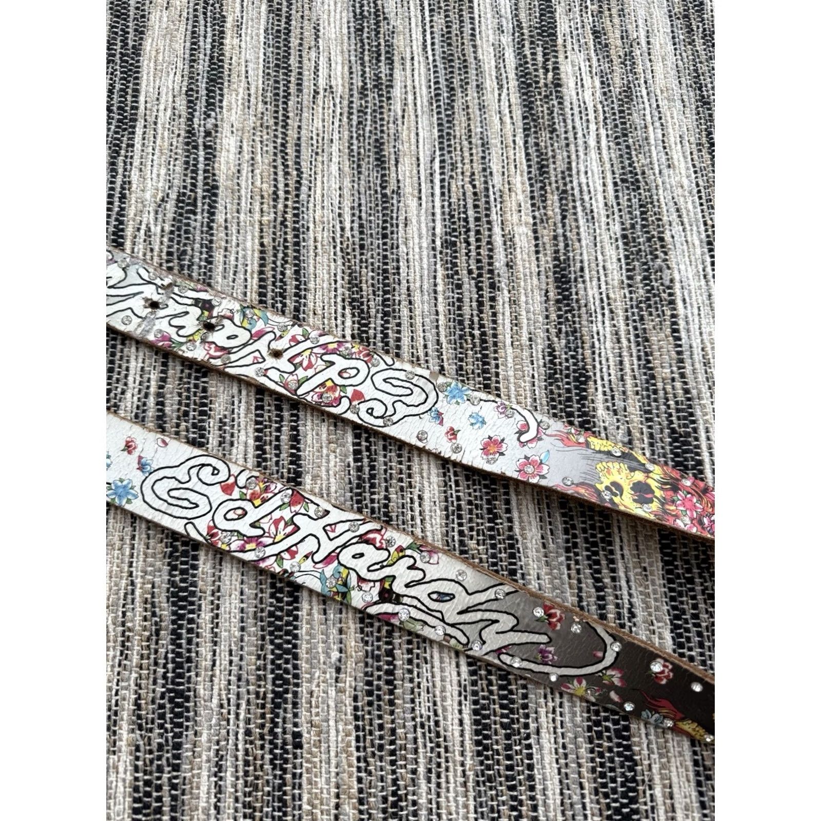 Ed Hardy VINTAGE Ed Hardy CHRISTIAN AUDIGIER EAGLE LEATHER STUDDED BELT 115 cm Y2K GOTH Mens Size ONE SIZE - 4 Thumbnail