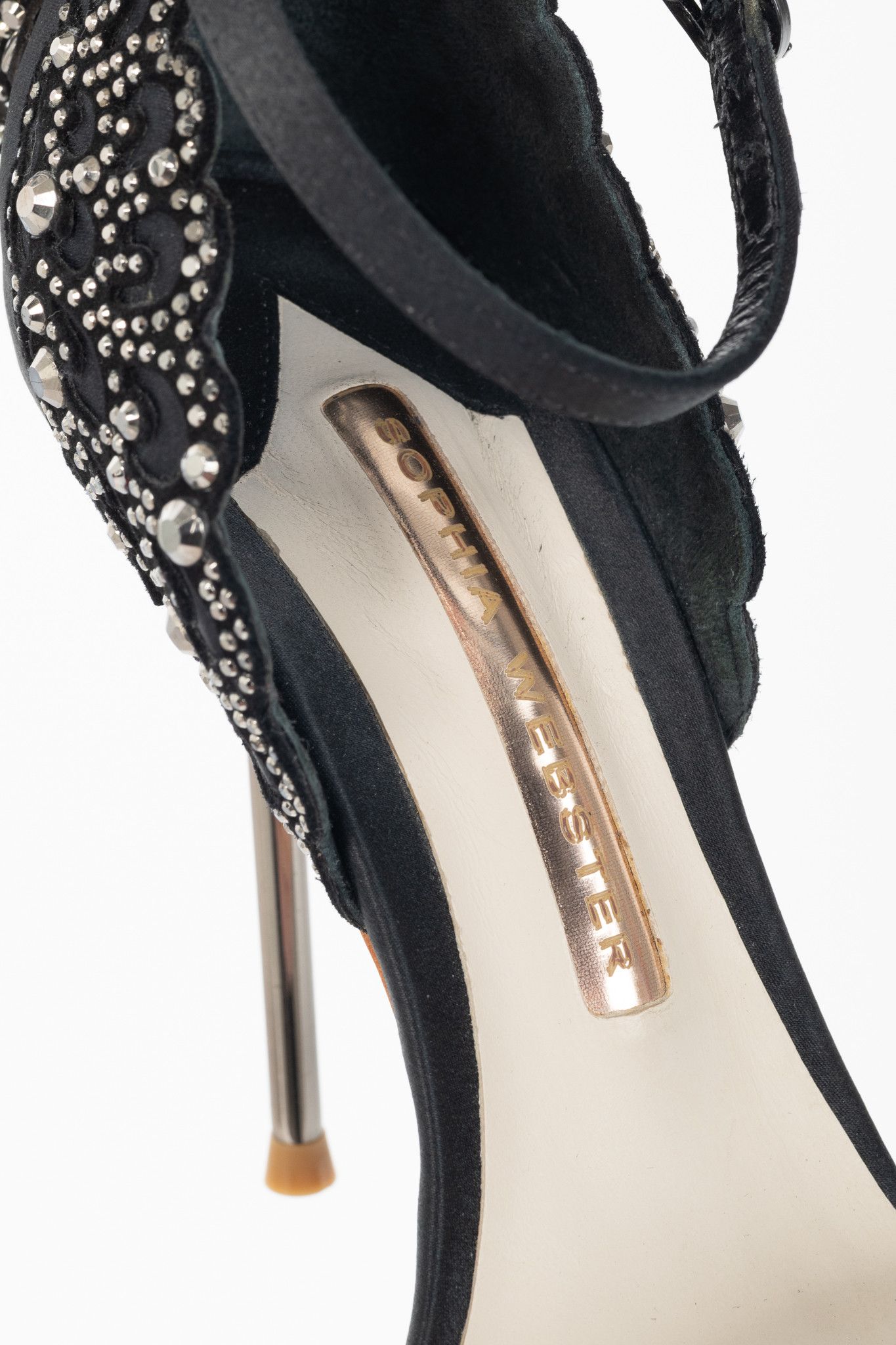Sophia Webster Sophia Webster Evangeline Crystal-Embellished Satin Sandals Size US 4.5 / IT 34.5 - 10 Thumbnail