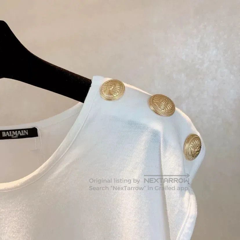 Balmain BALMAIN White Sleeveless Top Size 40. Size US XXS / EU 40 - 3 Thumbnail