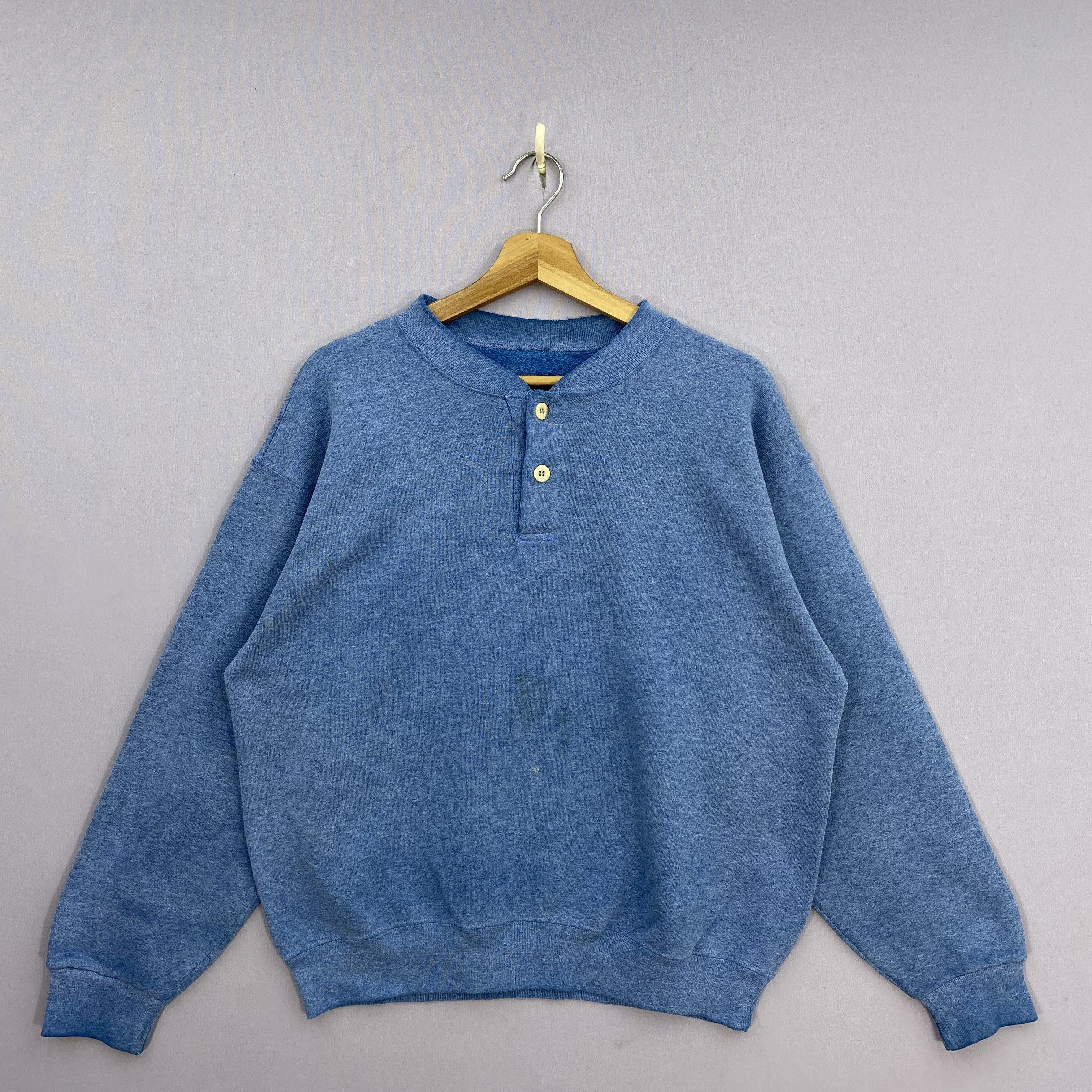 Vintage Vintage 70s Long John USA Henley Sweatshirt V-Neck Pullover Size US L / EU 52-54 / 3 - 2 Thumbnail