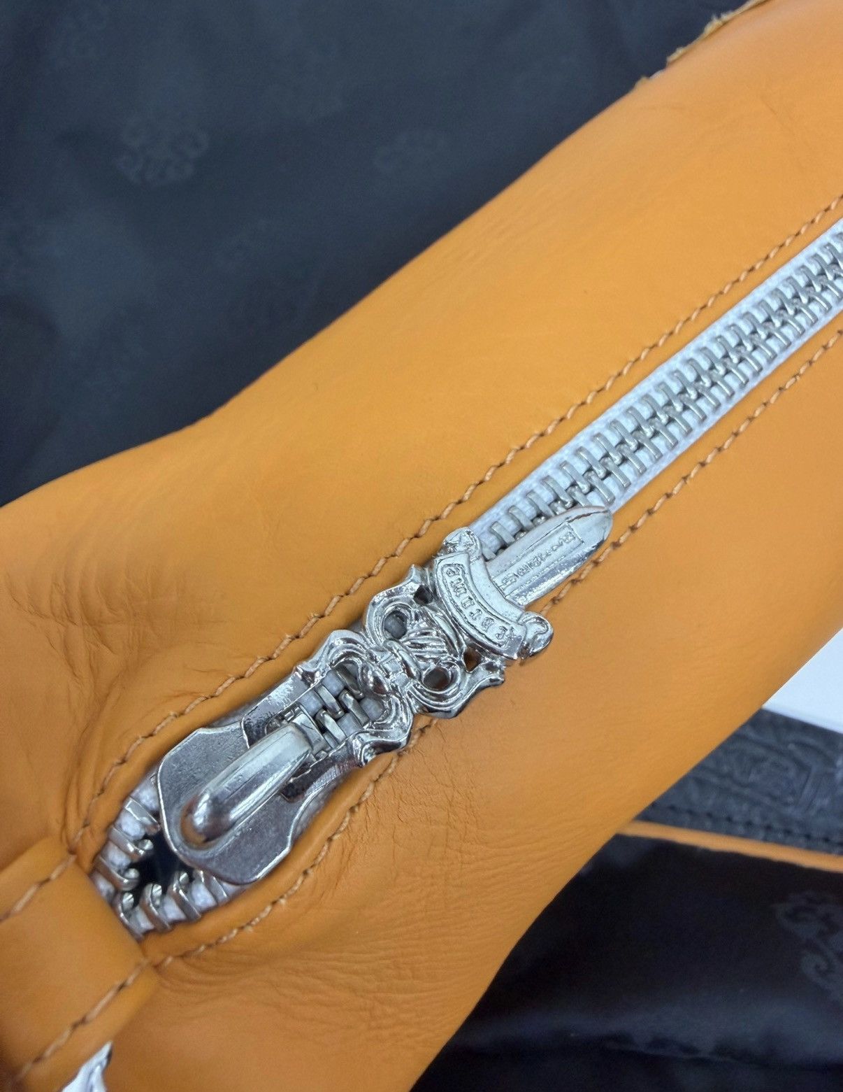 Chrome Hearts Chrome Hearts Orange Triple Leather Patch Pen Case Bag Size ONE SIZE - 4 Thumbnail