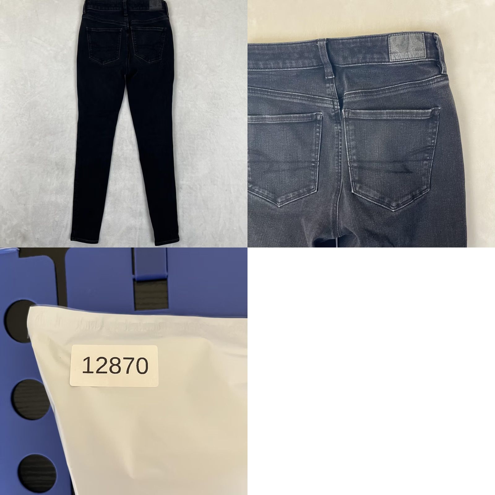 American Eagle Outfitters American Eagle Jegging Jeans Womens 4 Long Charcoal Gray Wash Denim Slim Stretch Pocket 5-Pocket Logo Zipper Size 27" / US 4 / IT 40 - 8 Thumbnail