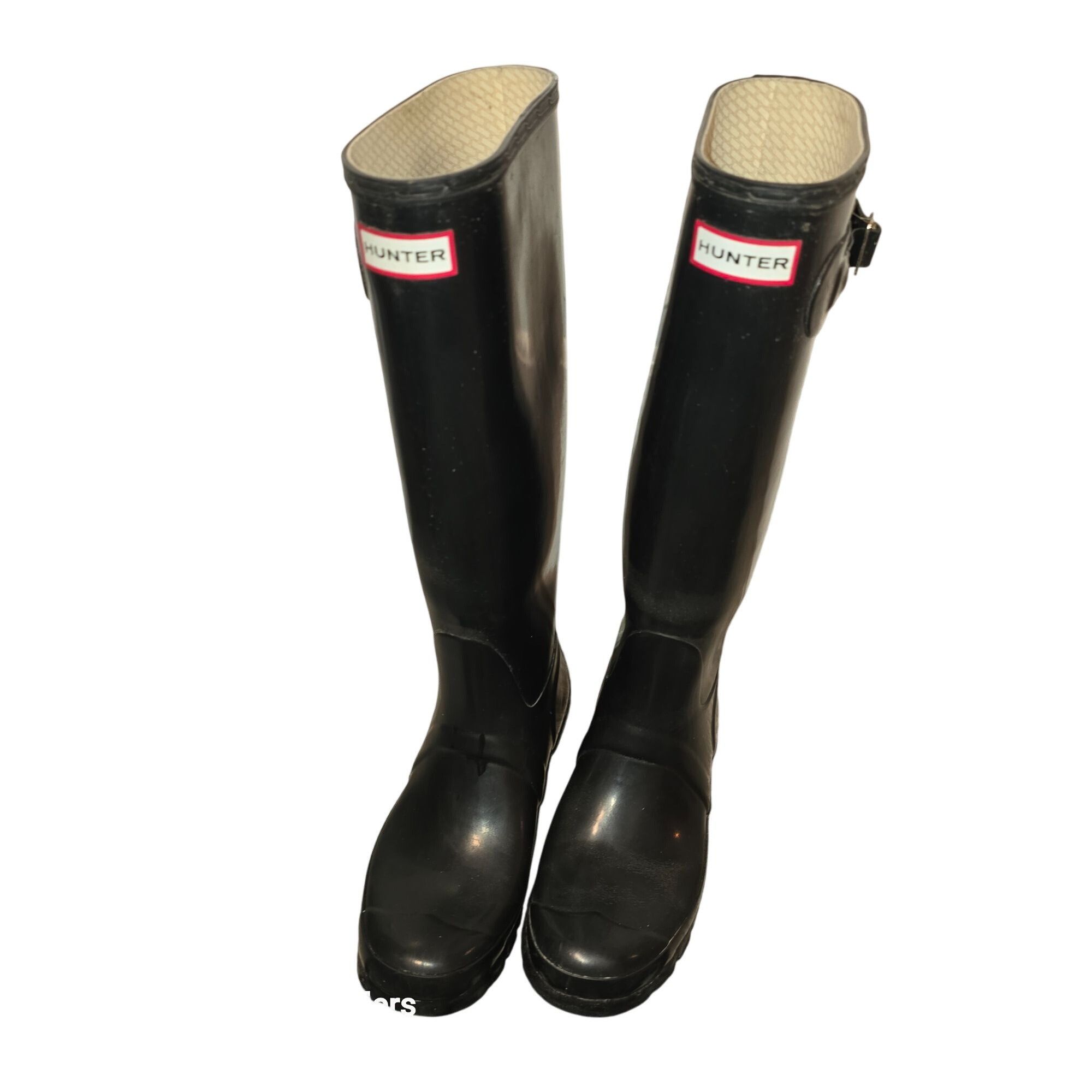 Hunter Hunter Tall Black Rubber Rain Boots Womens 8 Golashes Spring Size US 8 / IT 38 - 2 Thumbnail