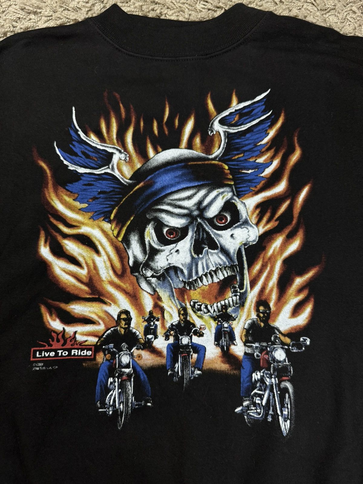 Vintage Vintage crewneck sweatshirt Bike Riders 90s original item Size US L / EU 52-54 / 3 - 2 Thumbnail