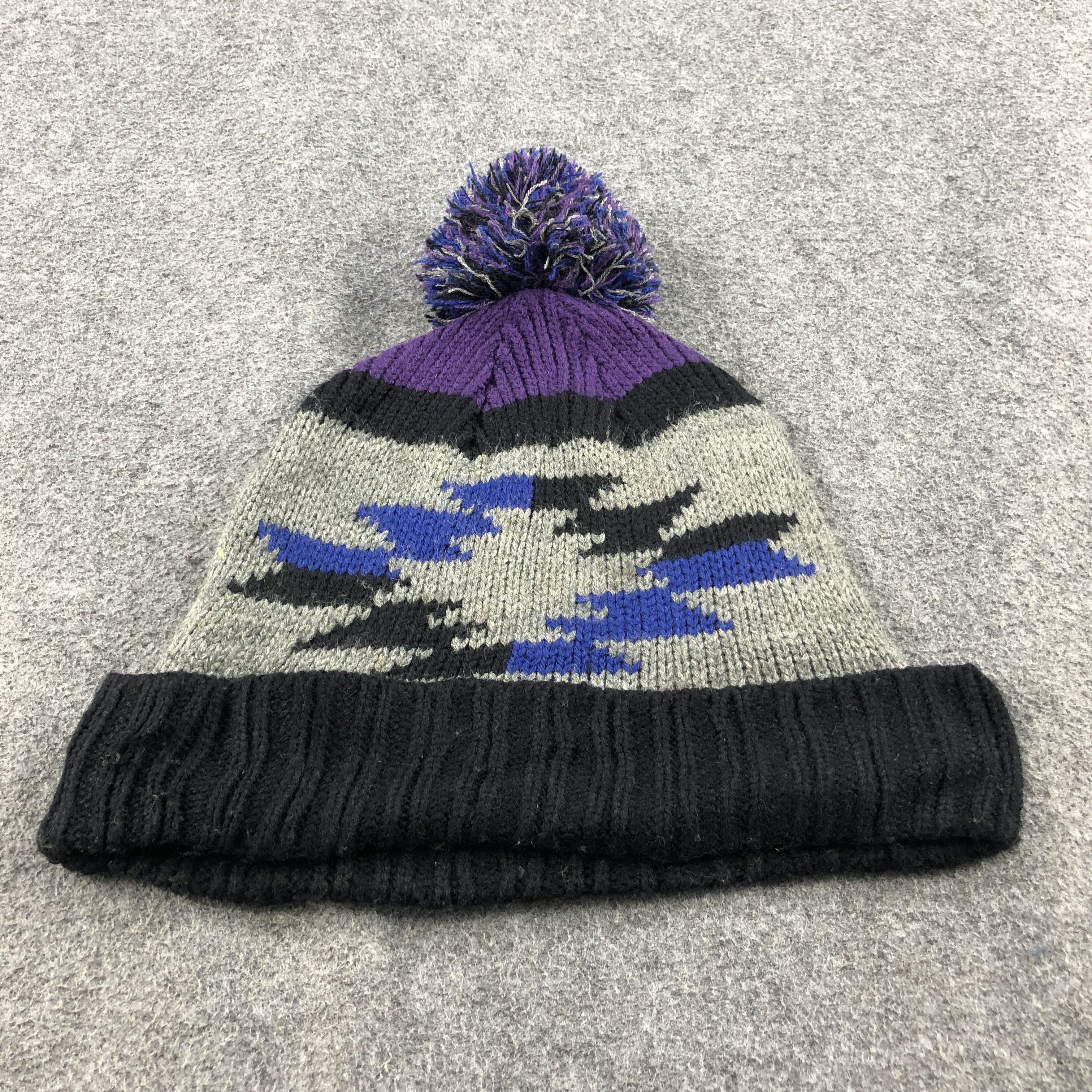 Japanese Brand Navajo Slouchy Bobble Beanie Snowcap Snow Hat B376 Size ONE SIZE - 4 Thumbnail