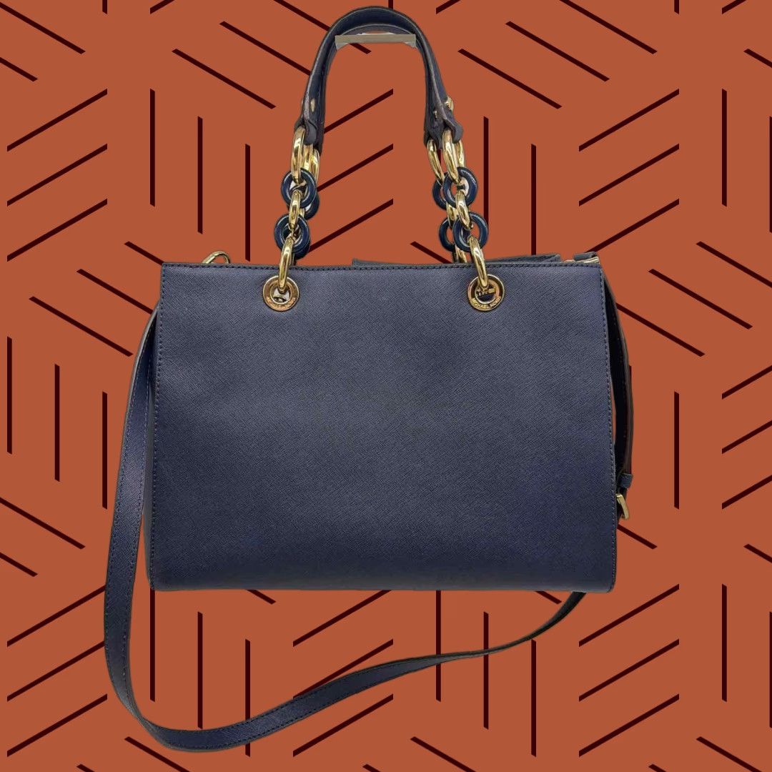 Vintage Michael Michael Kors Navy Shoulder Bag in Black, Women's