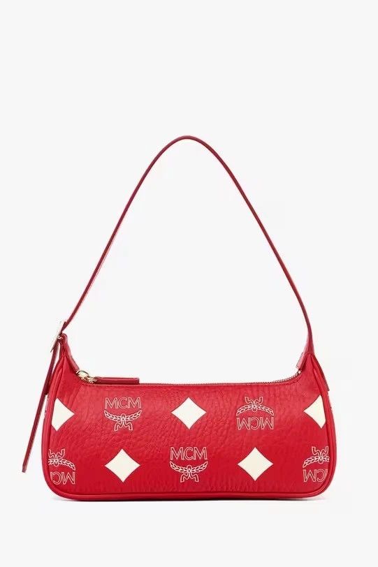 MCM o1mt1gz0225 Size: OS / Shoulder Small Bag in Red/White Size ONE SIZE - 1 Thumbnail