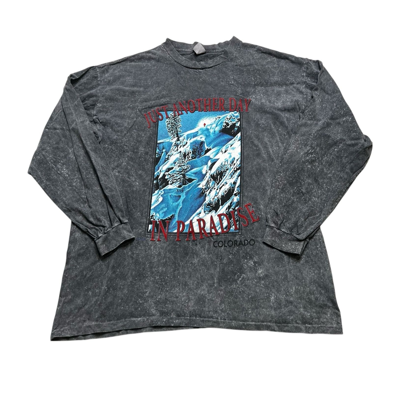 Vintage Vintage gray long-sleeve t-shirt "Just Another Day XL Size US L / EU 52-54 / 3 - 1 Thumbnail
