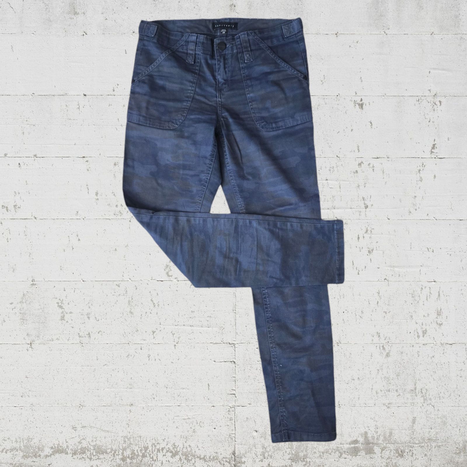 Sanctuary Sanctuary Blue Camo Ankle Skinny Jeans Size 24 Size 24" / US 00 / IT 34 - 2 Thumbnail