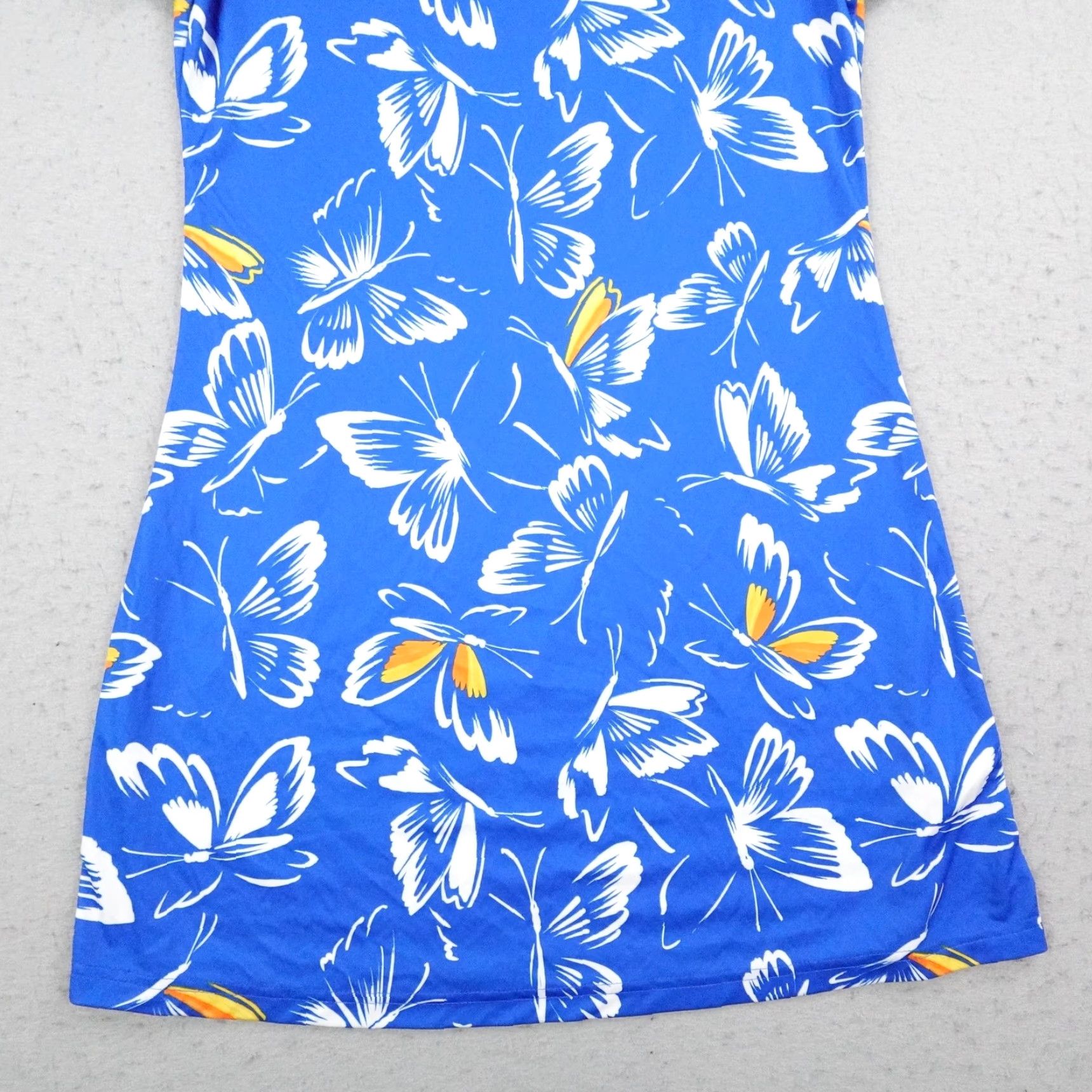 Adidas Adidas Dress Womens Medium Blue White Butterfly Print Mini Short Sleeve Crew Neck T-Shirt Dress Size 32" / US 10 / IT 46 - 3 Thumbnail
