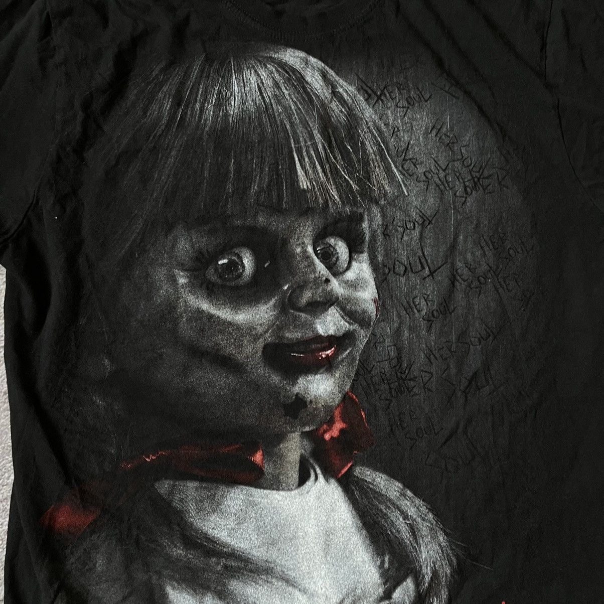 Vintage Vintage 00s Annabelle Graphic Tee Horror Dark Grunge Boxy M Size US M / EU 48-50 / 2 - 5 Thumbnail