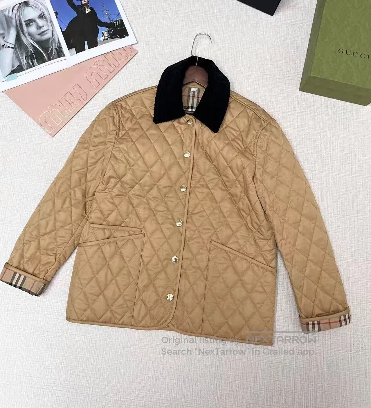 Burberry Burberry Women's Gold Cotton Long Coat. Size XL / US 12-14 / IT 48-50 - 1 Thumbnail