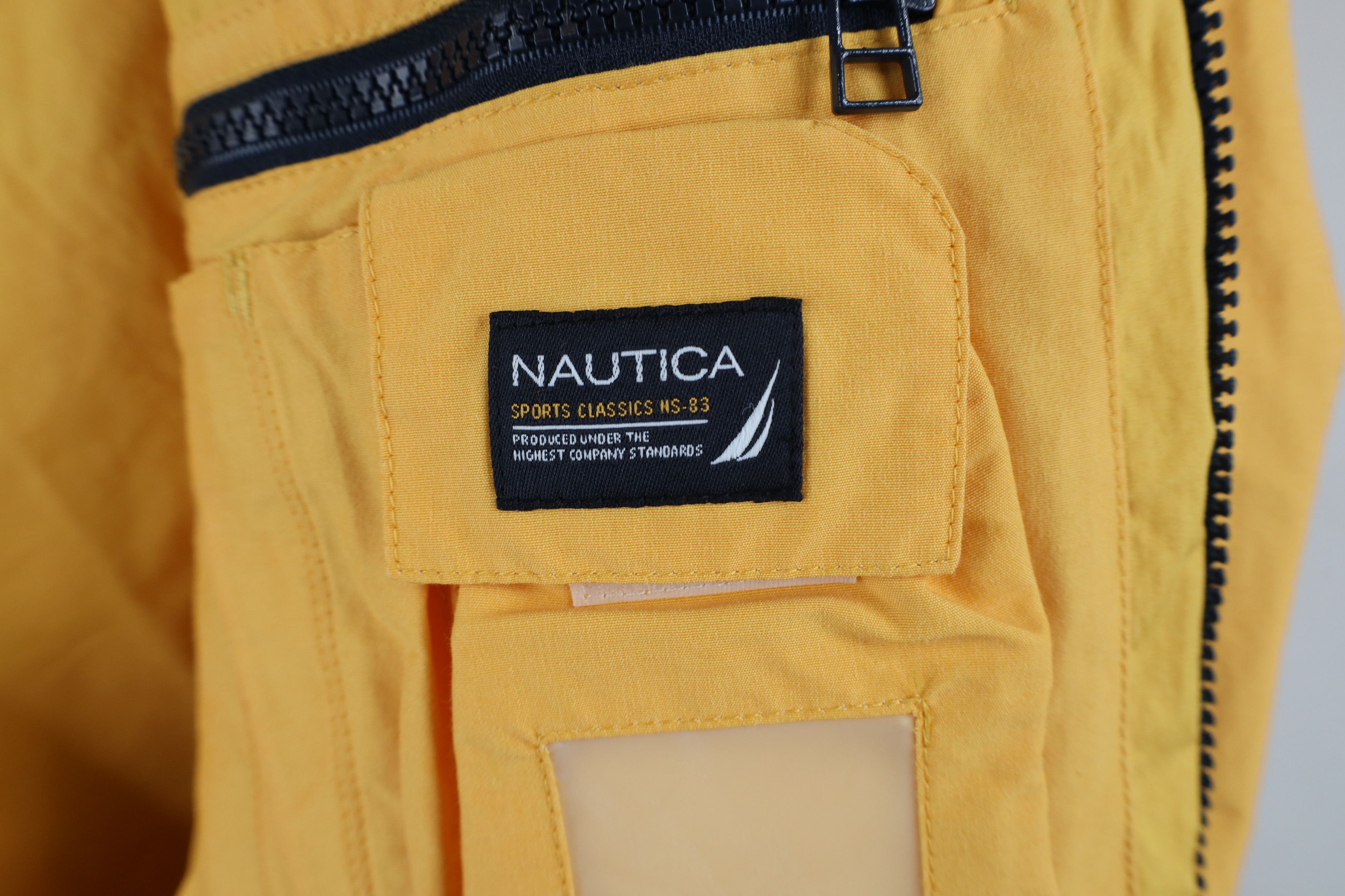 Nautica × Vintage Vintage 90s Nautica Sailing Hooded Windbreaker Jacket Yellow Size US L / EU 52-54 / 3 - 12 Thumbnail