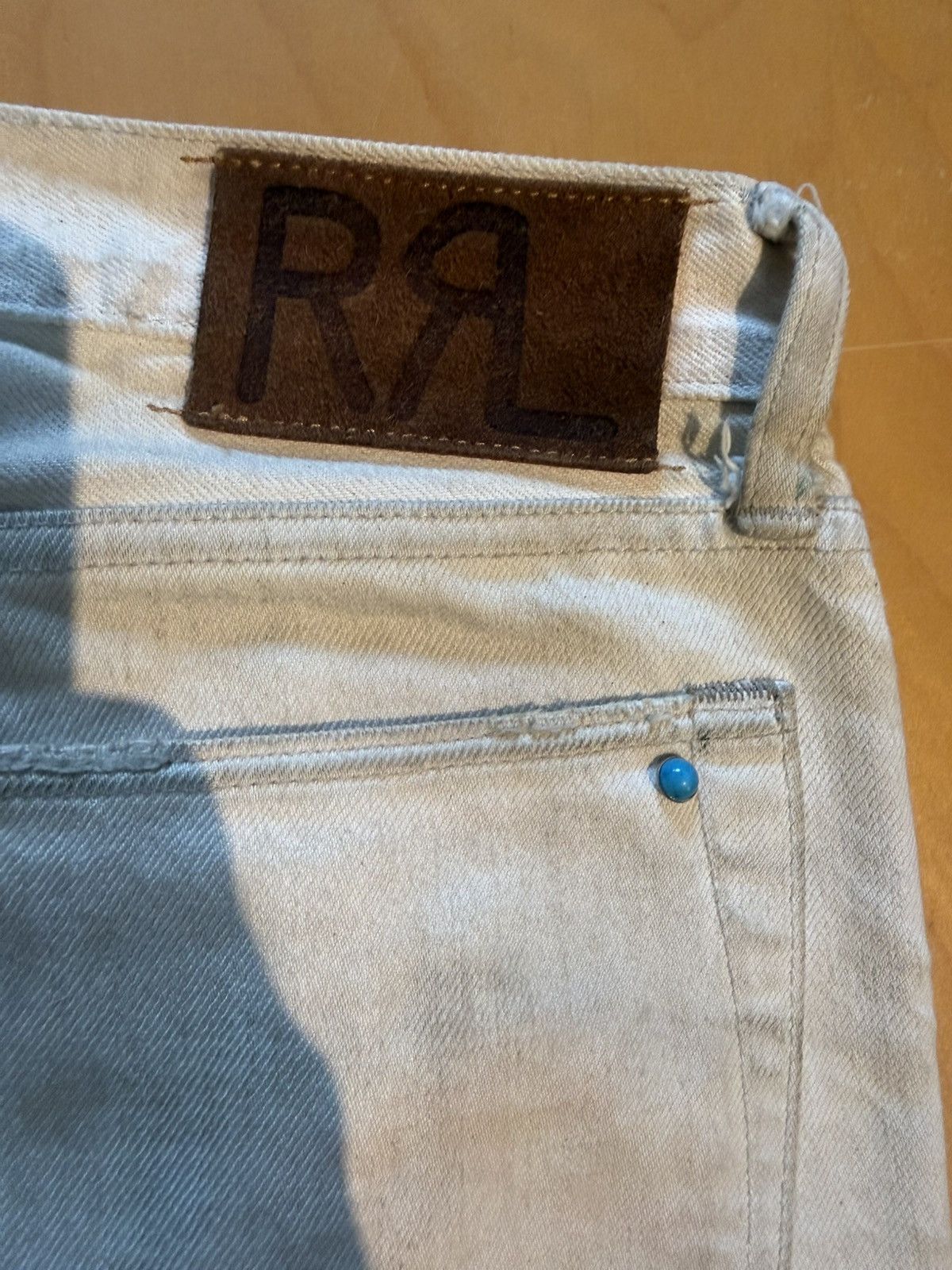 RRL Ralph Lauren RRL cream selvedge DENIM Slim fit Size US 30 / EU 46 - 14 Thumbnail