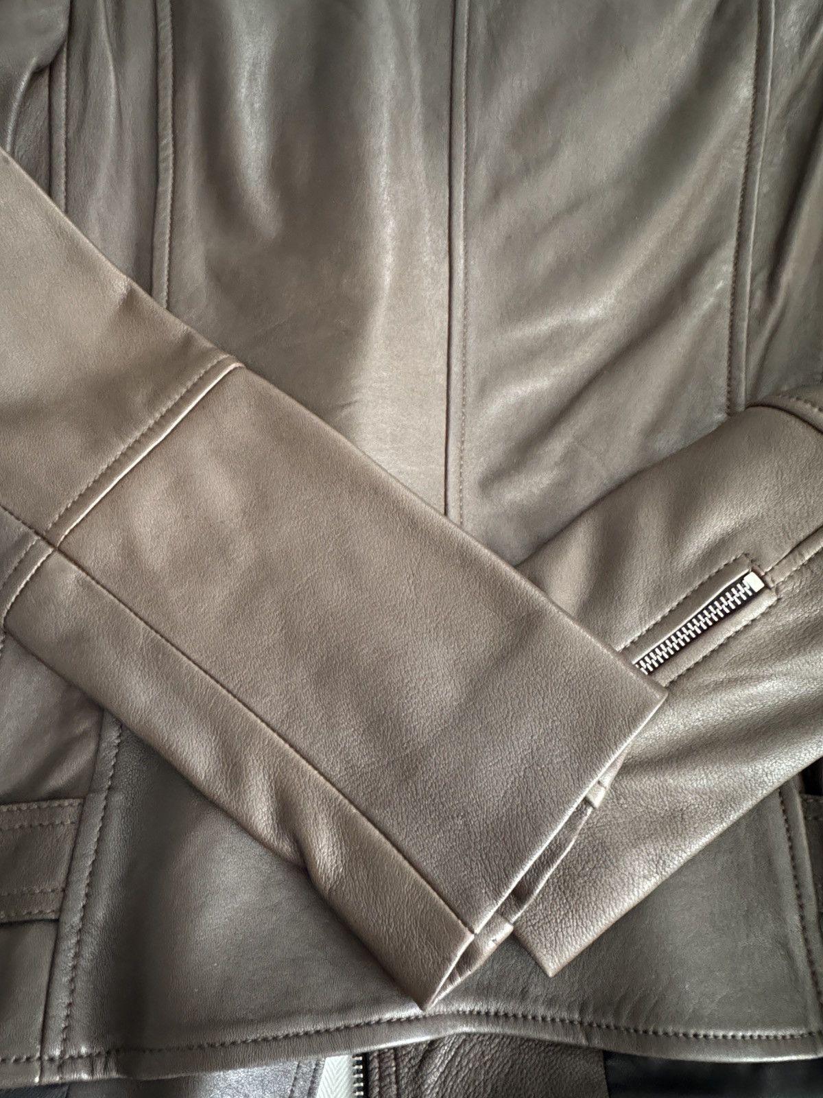 Club Monaco Club Monaco Brown Leather Moto Jacket with Belt Size S / US 4 / IT 40 - 7 Thumbnail
