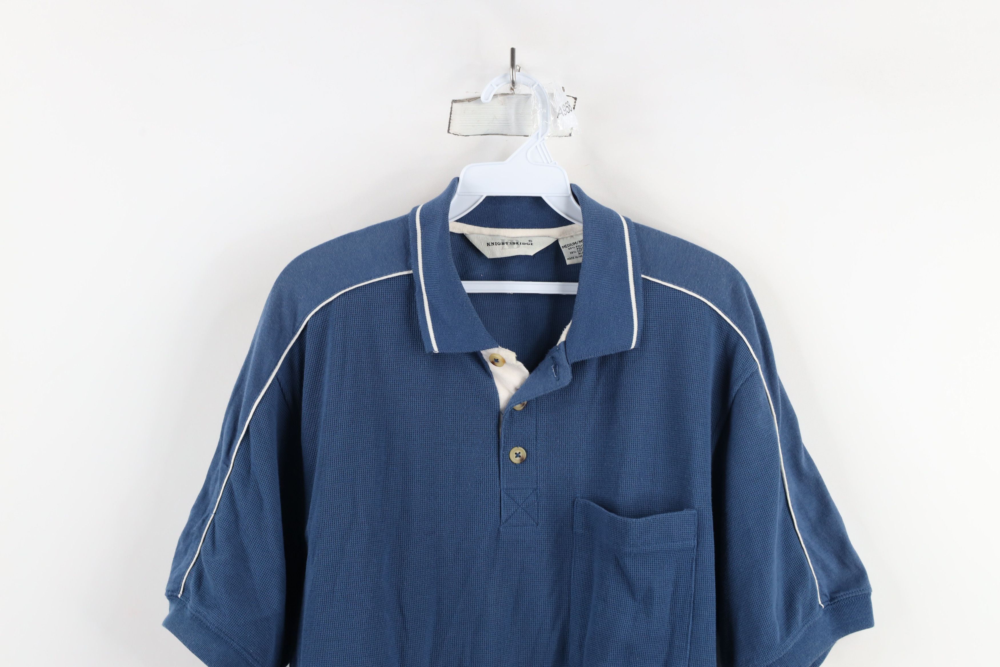Vintage Vintage 90s Streetwear Waffle Knit Pullover Polo Shirt Size US M / EU 48-50 / 2 - 2 Thumbnail