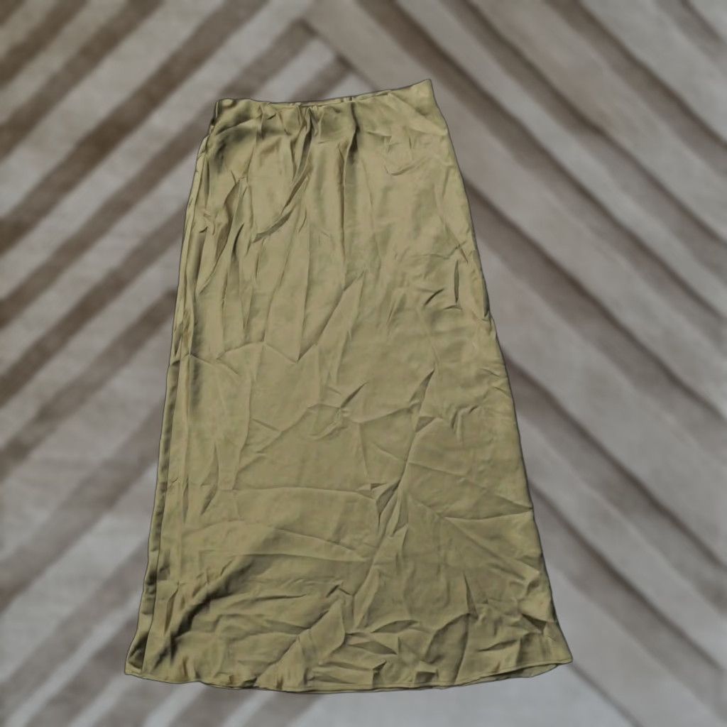 Zara Zara Skirt Womens XS Brown Shimmery Bronze Lightweight Knee Length Solid Casual Vintage No Size 26" / US 2 / IT 38 - 1 Thumbnail