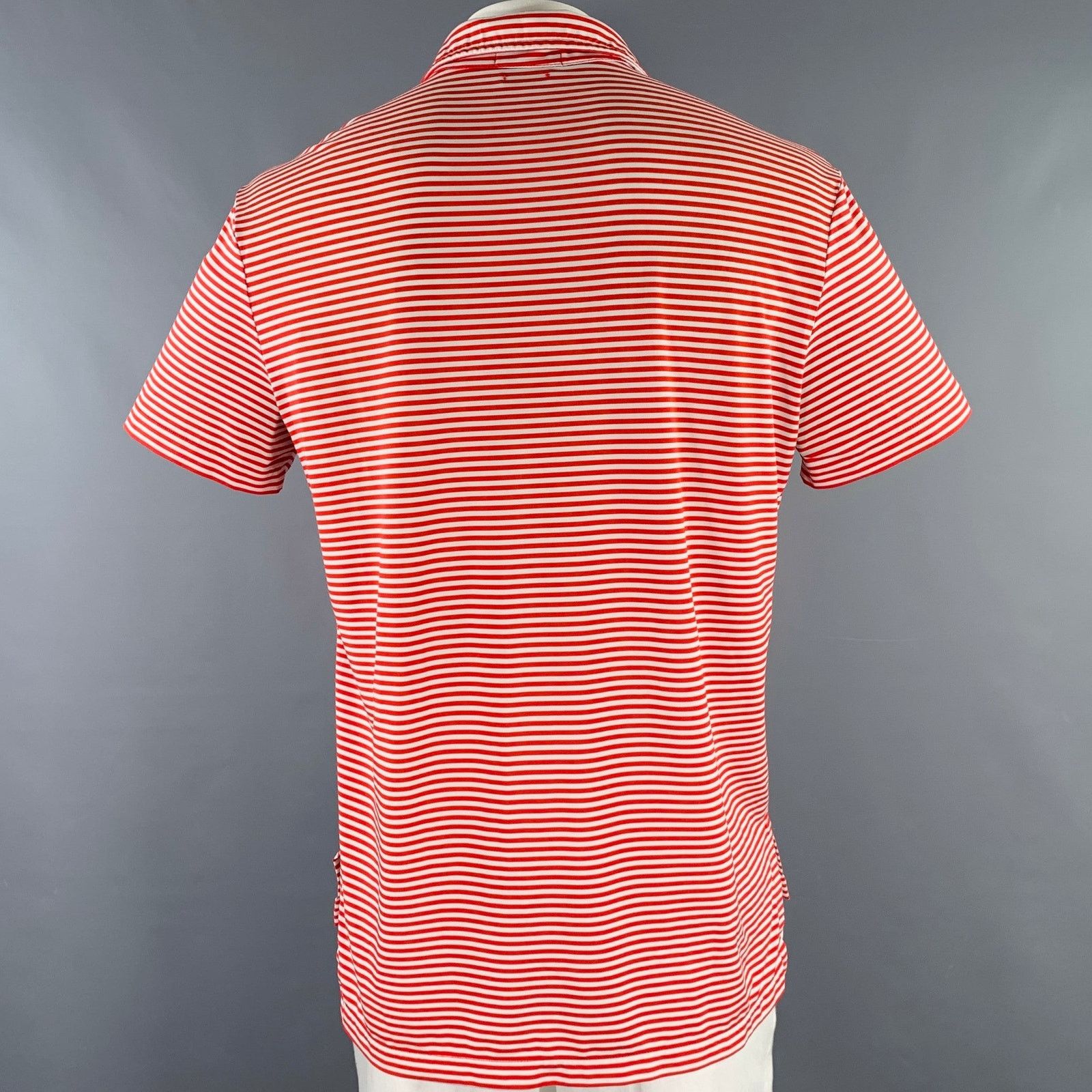 Polo Ralph Lauren Size L Red White Stripe Polyester Blend Polo Size US L / EU 52-54 / 3 - 3 Thumbnail