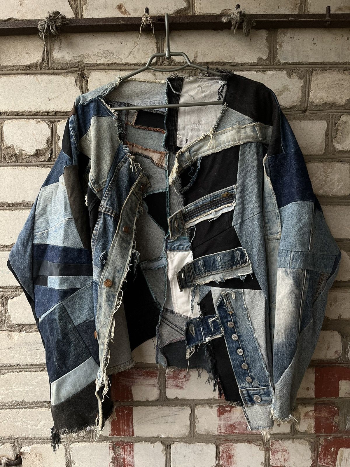 Japanese Brand × Levi's × Vintage Vintage Levi’s Rare denim patchwork jacket 501 pants Size US XL / EU 56 / 4 - 16 Thumbnail