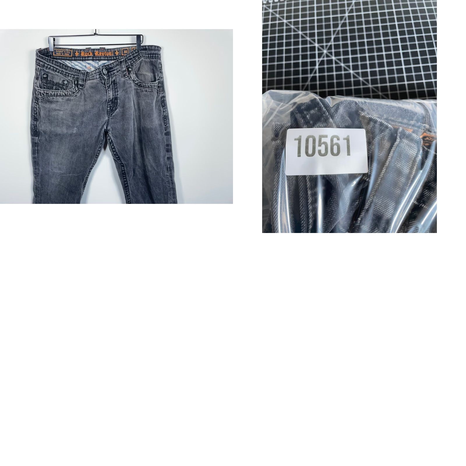 Vintage VINTAGE Rock Revival Jeans Straight Men 38 x 31 Black Denim 5-Pocket Flap Pocket Slim Straight Rise Mid 90s Rock Size US 32 / EU 48 - 10 Thumbnail