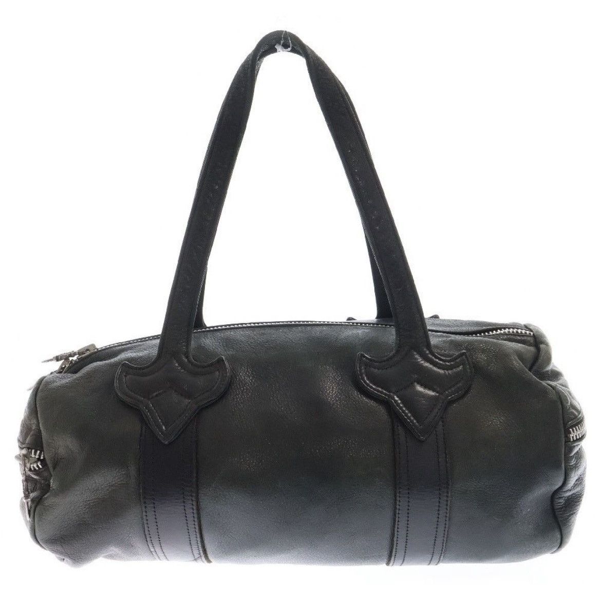 Chrome Hearts Chrome Hearts Duffle Zip Leather Handbag Black Silver Size ONE SIZE - 1 Thumbnail