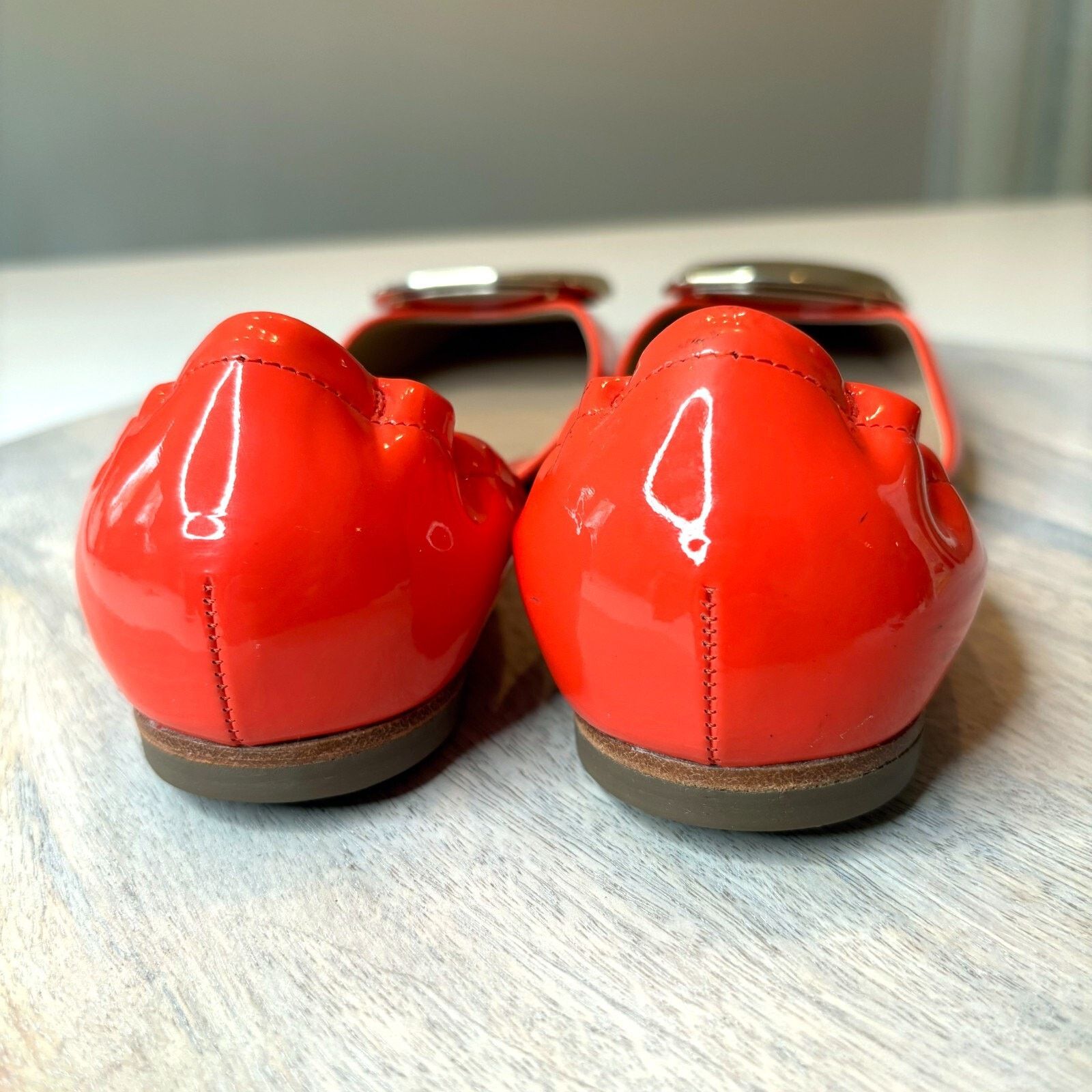 Roger Vivier Roger Vivier Women's Red Orange Ballet Flats Italy US Size 5 Size US 5 / IT 35 - 9 Thumbnail