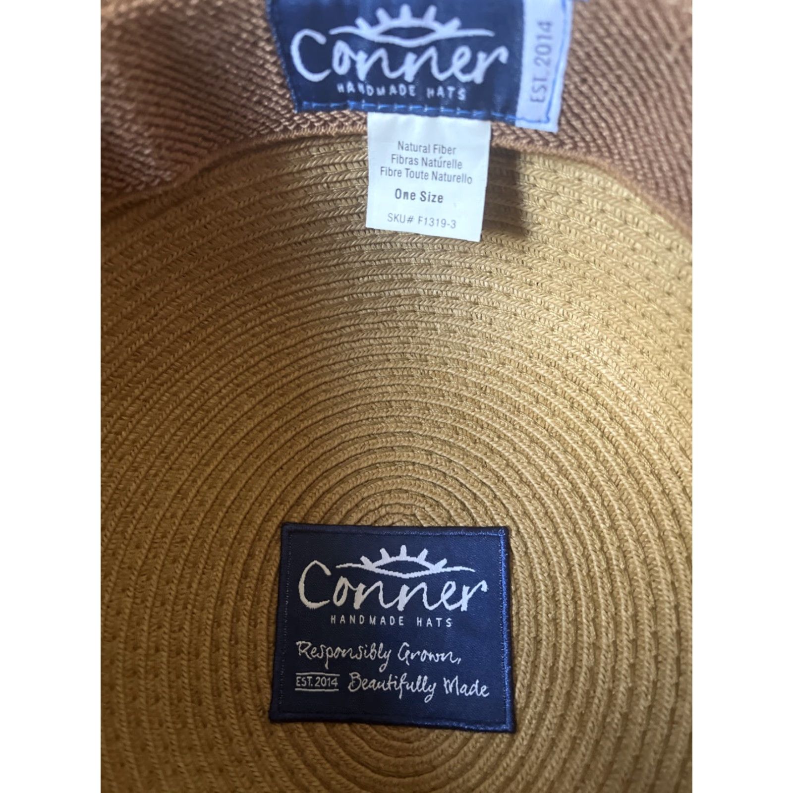 Vintage Connor Handmade 4” Wide Brim Natural Fibers Sun Hat For Camping Kayaking Garden Size ONE SIZE - 4 Thumbnail