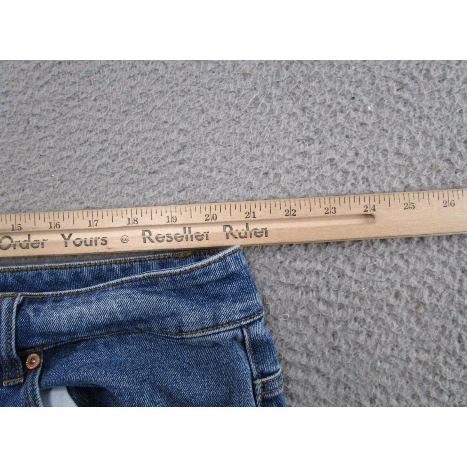 Vintage Maurices Women's Jeans Button Fly High Rise Blue Stretch Denim Ankle SZ 22W Read Size 40" / US 18 - 7 Thumbnail