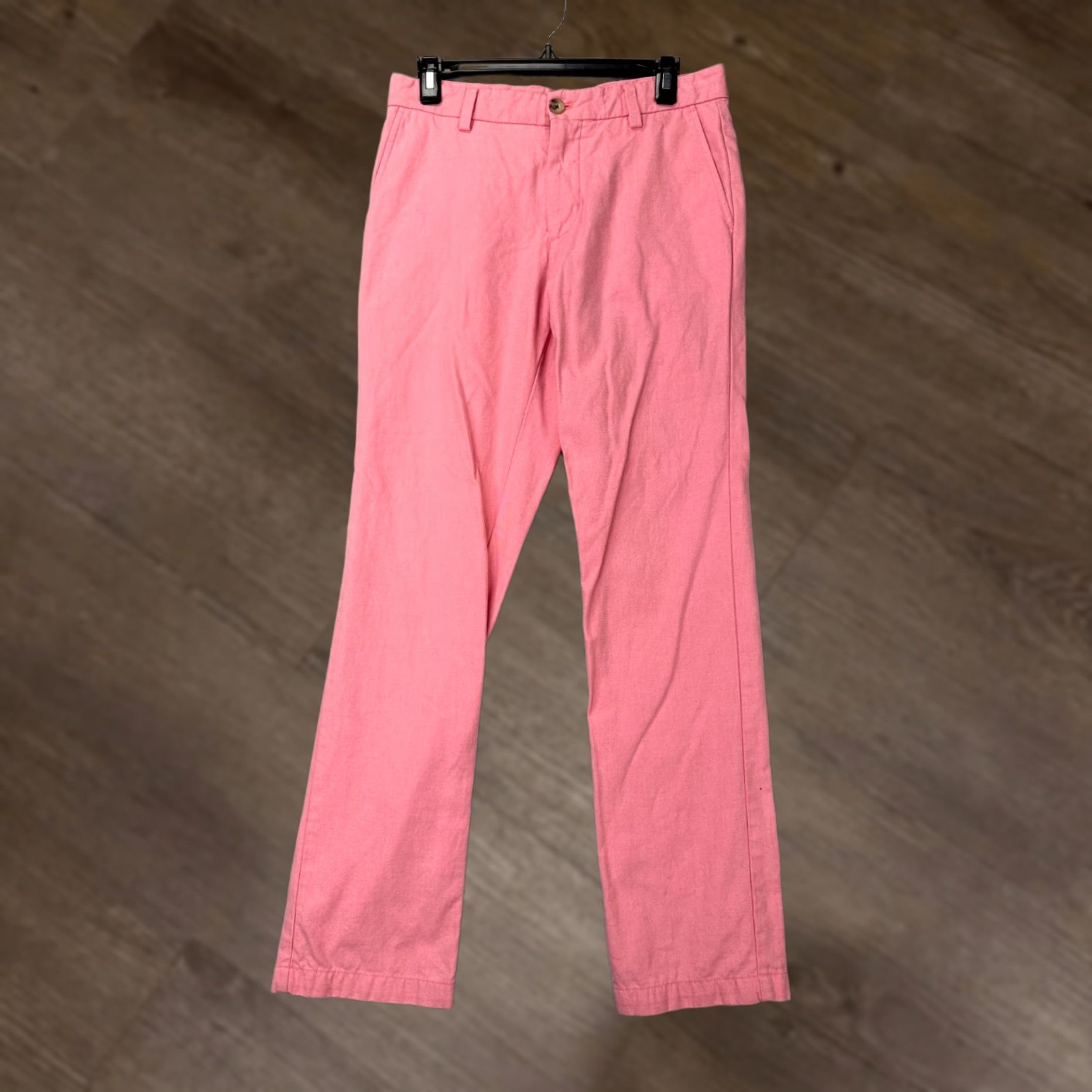 Vineyard Vines Vineyard Vines Pants Mens 30X32 Burgee Pink 100% Pima Cotton Khakis Flat Front Regular Size US 30 / EU 46 - 1 Thumbnail