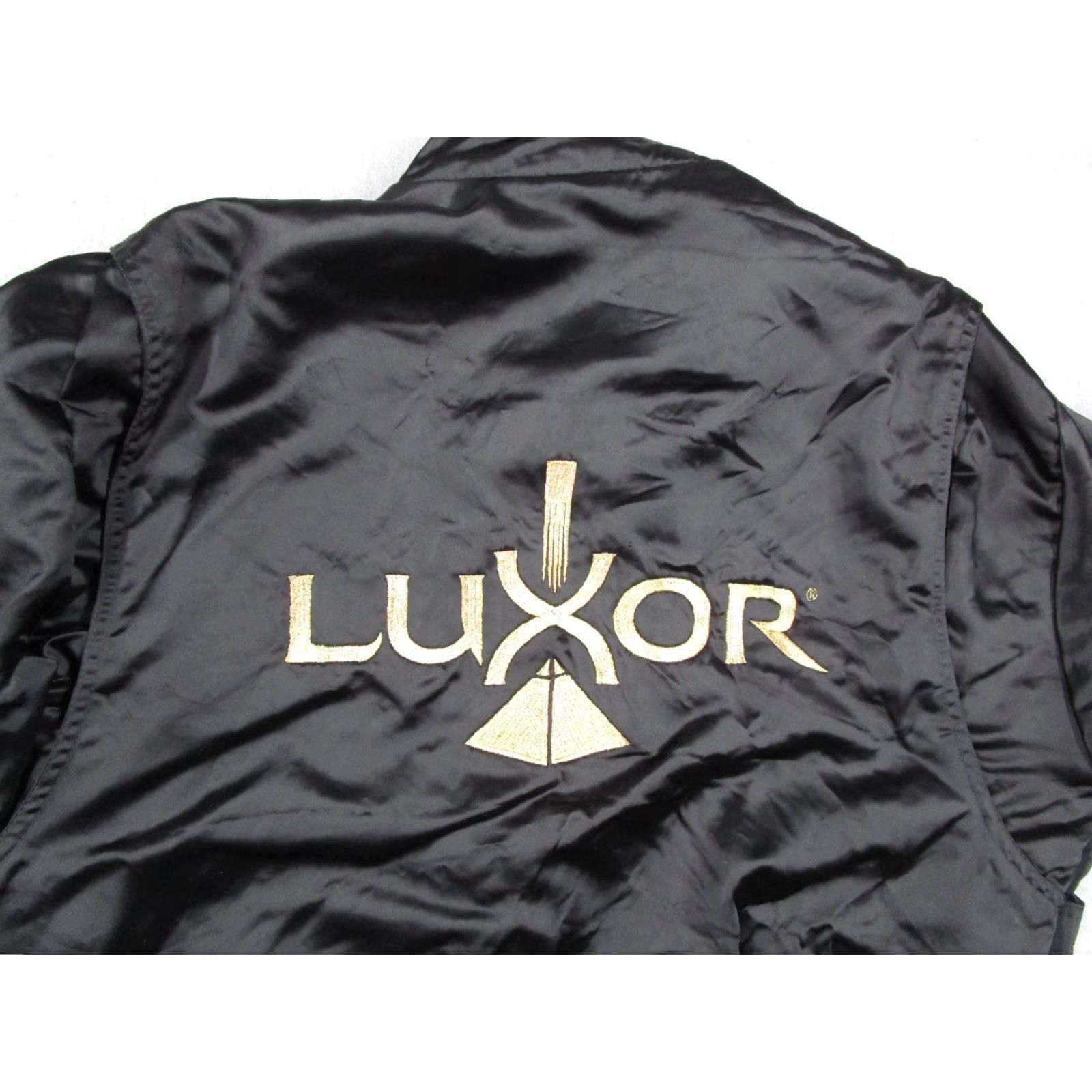 Logo 7 VINTAGE Luxor Las Vegas Bomber Jacket Mens Medium Black Satin Logo Front & Back Embroidered 90s Casual Mens Size US M / EU 48-50 / 2 - 7 Thumbnail
