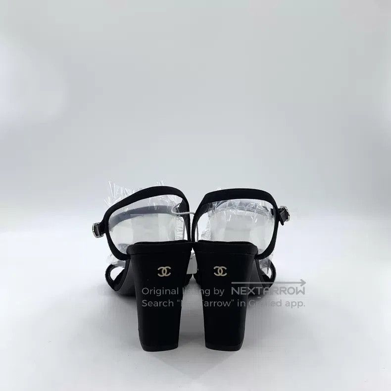 Chanel Chanel Black bow with diamonds, buckle, thick-heeled high- Size US 8 / IT 38 - 4 Thumbnail