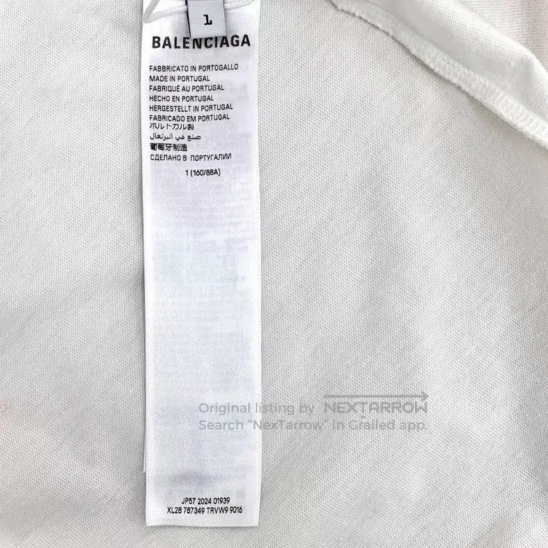 Balenciaga Balenciaga White Logo Letter Printed Cotton Round Neck Sho Size US S / EU 44-46 / 1 - 8 Thumbnail